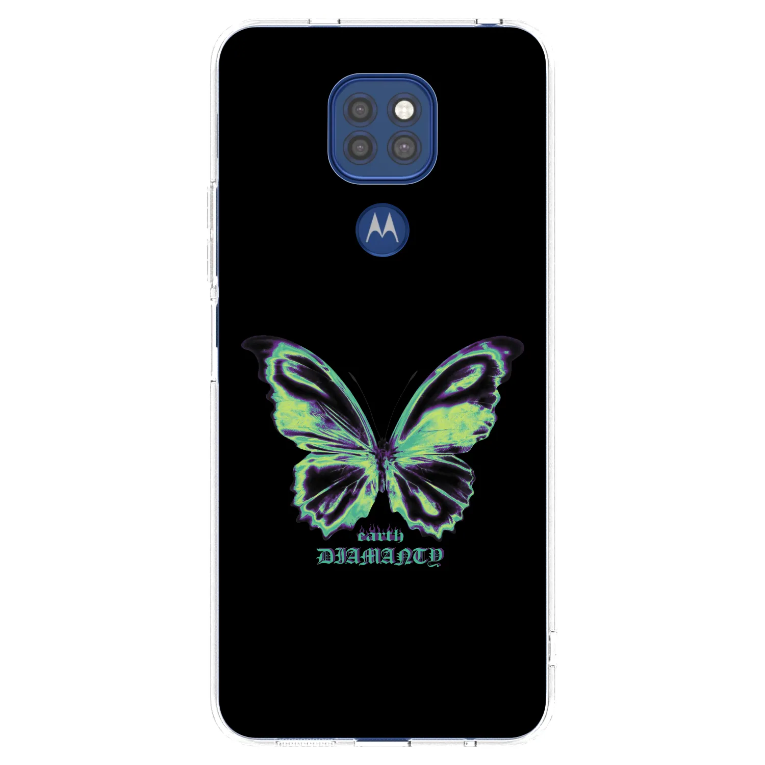 Picasee Motorola Moto G9 Play Hülle - Transparentes Silikon - Diamanty Blue