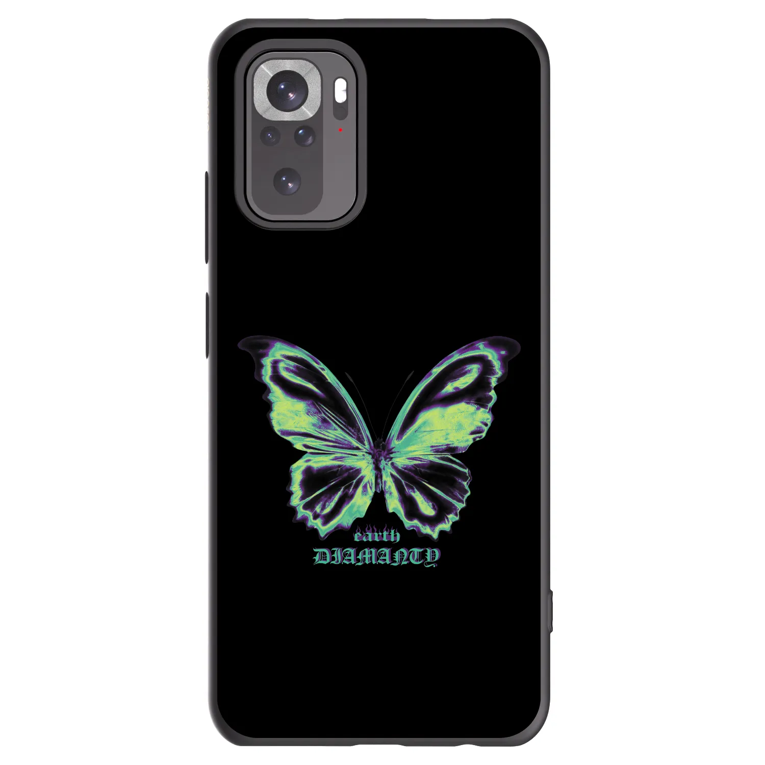Picasee Xiaomi Redmi Note 10S Hülle - Schwarzes Silikon - Diamanty Blue