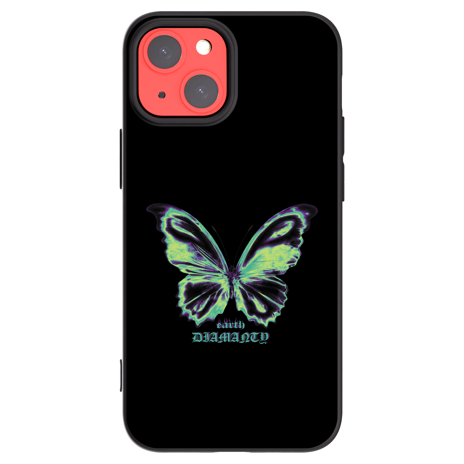 Picasee Apple iPhone 13 mini Hülle - Schwarzes Silikon - Diamanty Blue