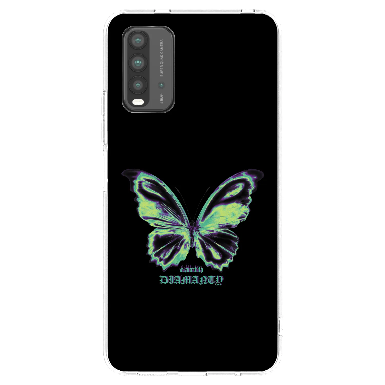 Picasee Xiaomi Redmi 9T Hülle - Schwarzes Silikon - Diamanty Blue