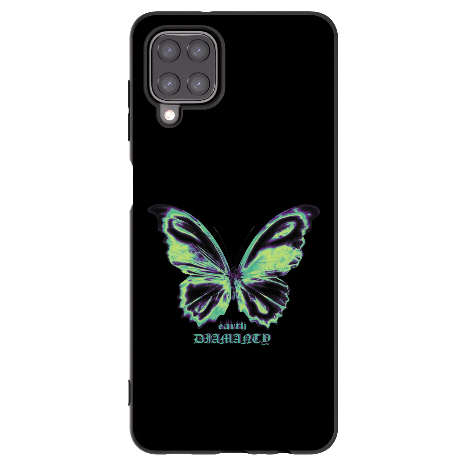 Picasee Samsung Galaxy M12 M127F Hülle - Schwarzes Silikon - Diamanty Blue