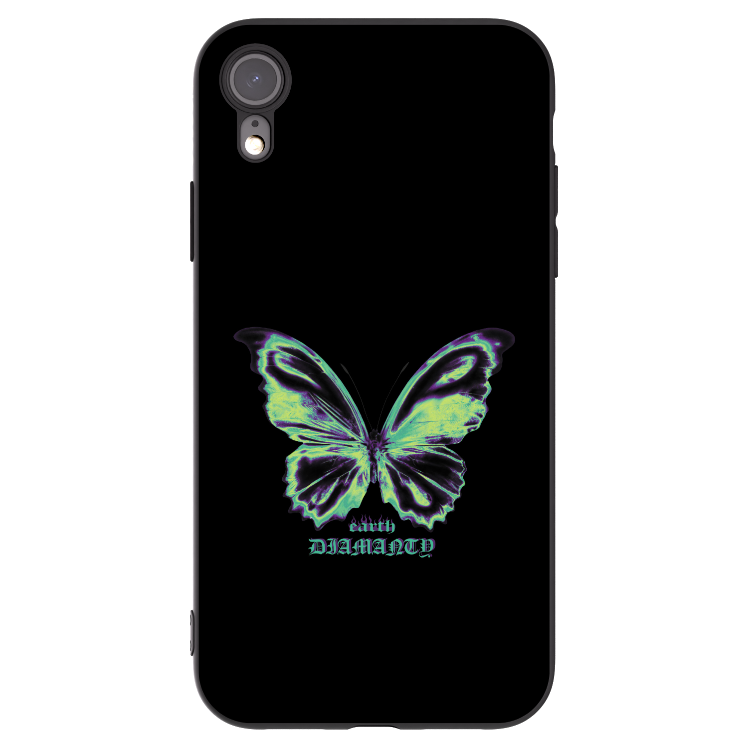 Picasee Apple iPhone XR Hülle - Schwarzes Silikon - Diamanty Blue