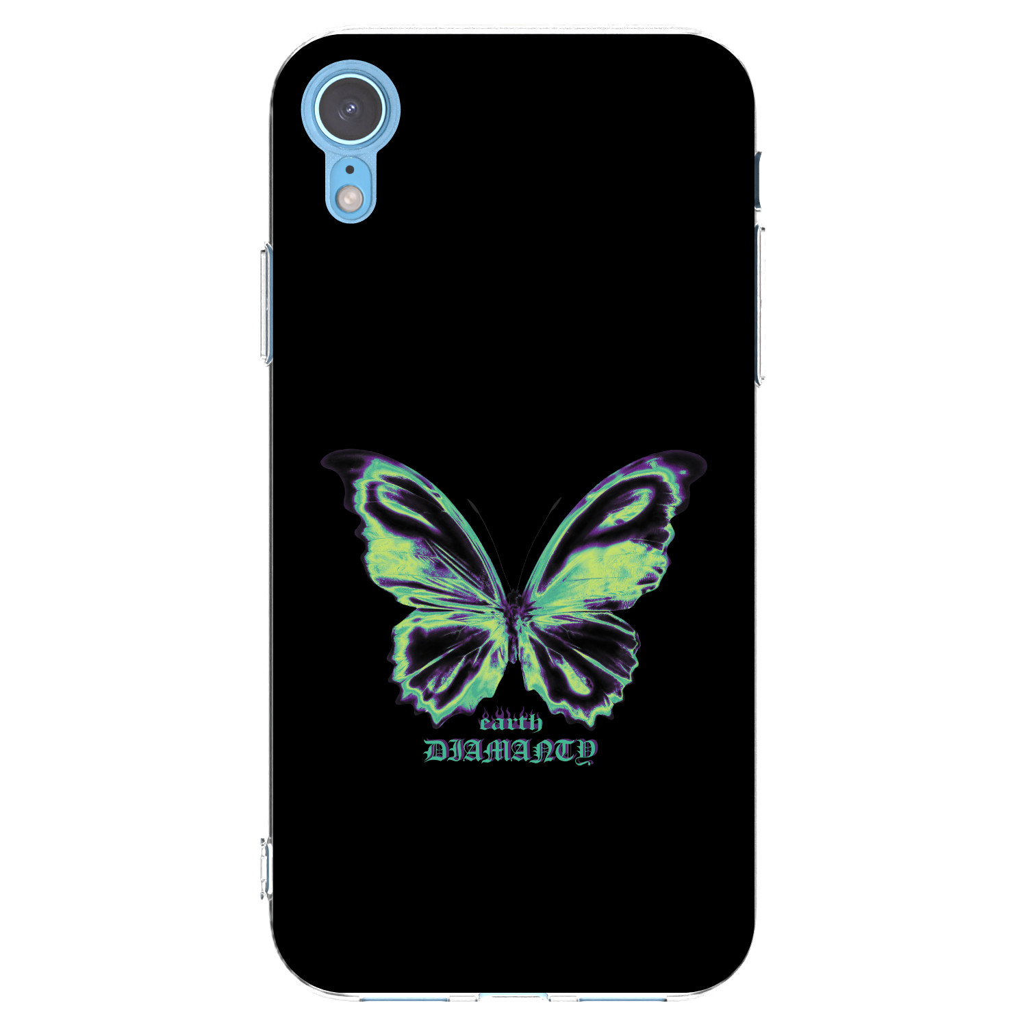 Picasee Apple iPhone XR Hülle - Transparentes Silikon - Diamanty Blue