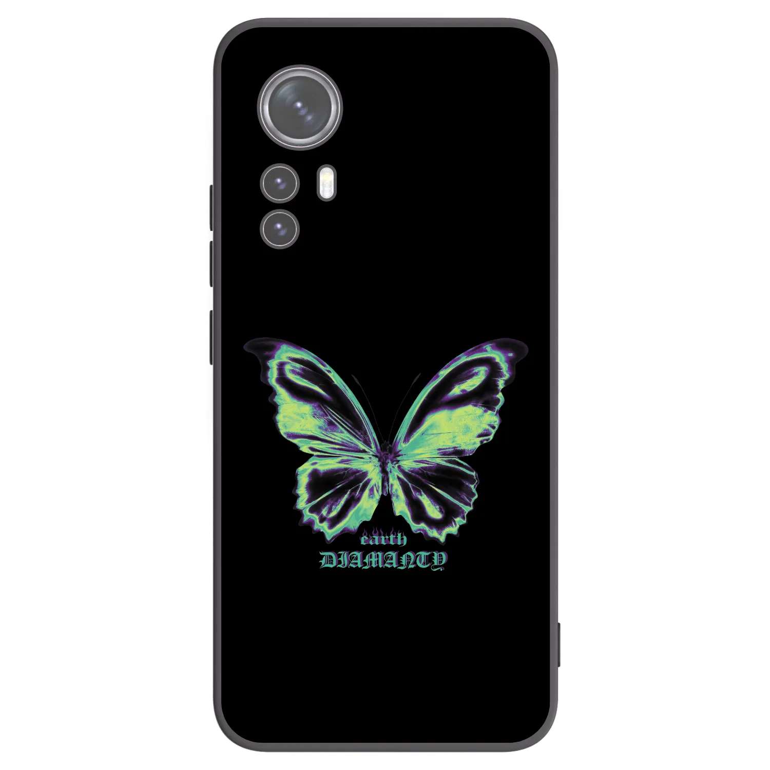 Picasee Xiaomi 12 Hülle - Schwarzes Silikon - Diamanty Blue