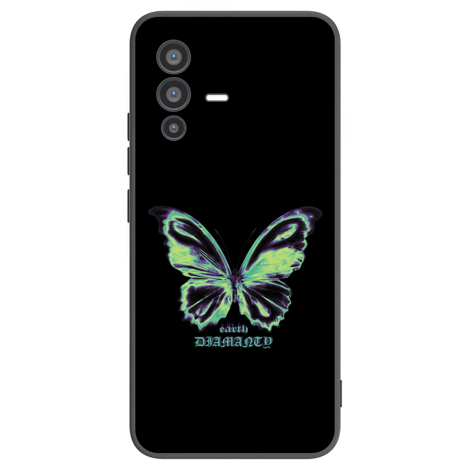 Picasee Vivo V23 5G Hülle - Schwarzes Silikon - Diamanty Blue