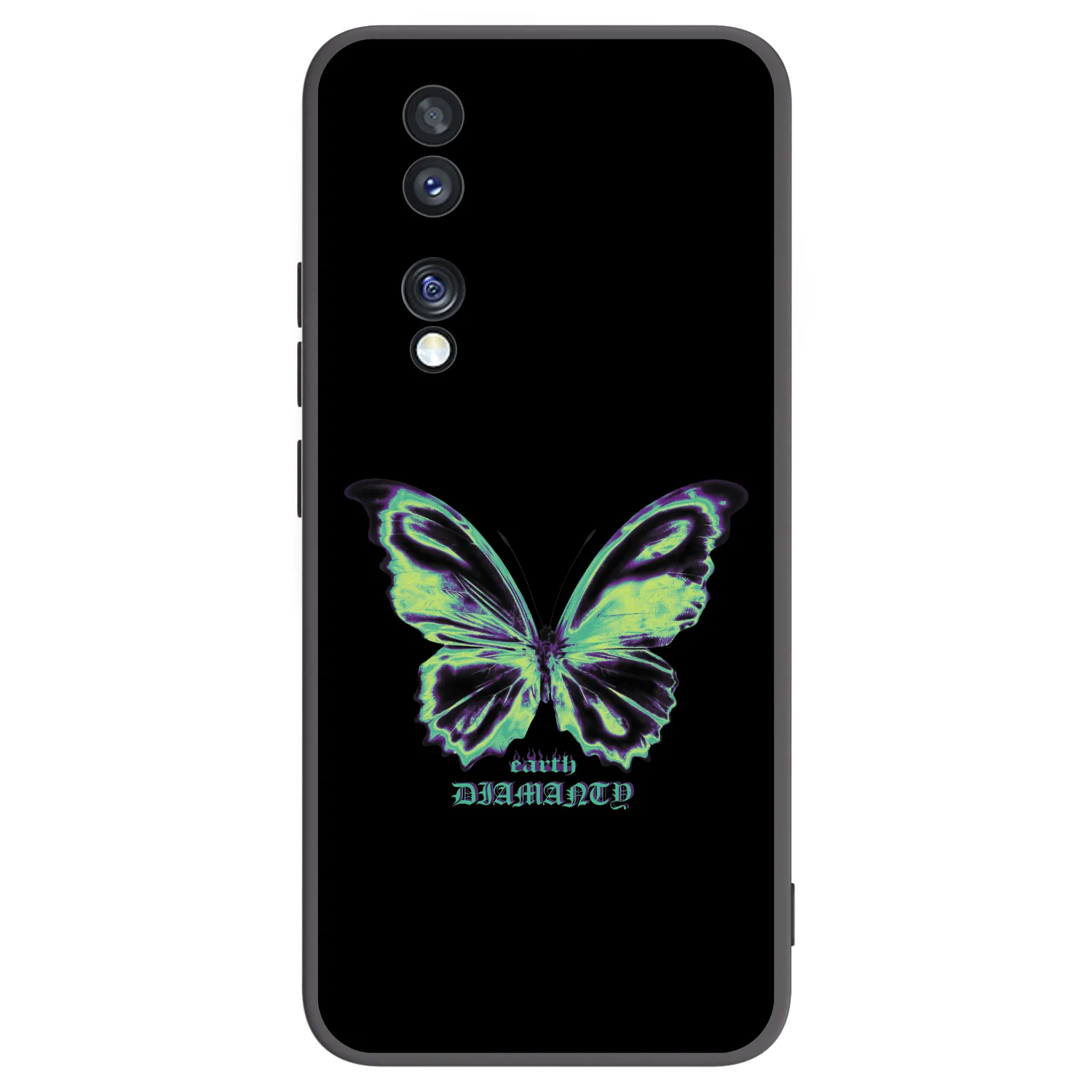 Picasee Honor 70 Hülle - Schwarzes Silikon - Diamanty Blue