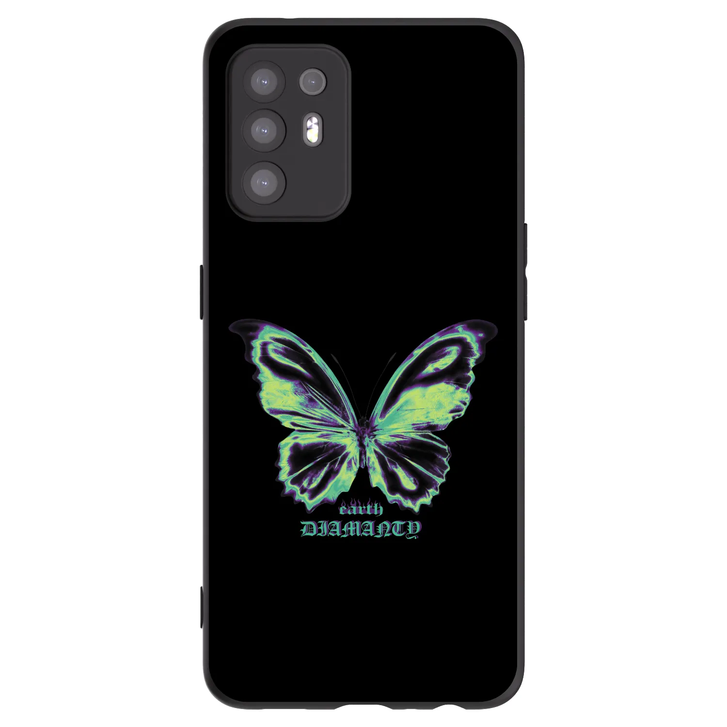 Picasee OPPO A94 5G Hülle - Schwarzes Silikon - Diamanty Blue