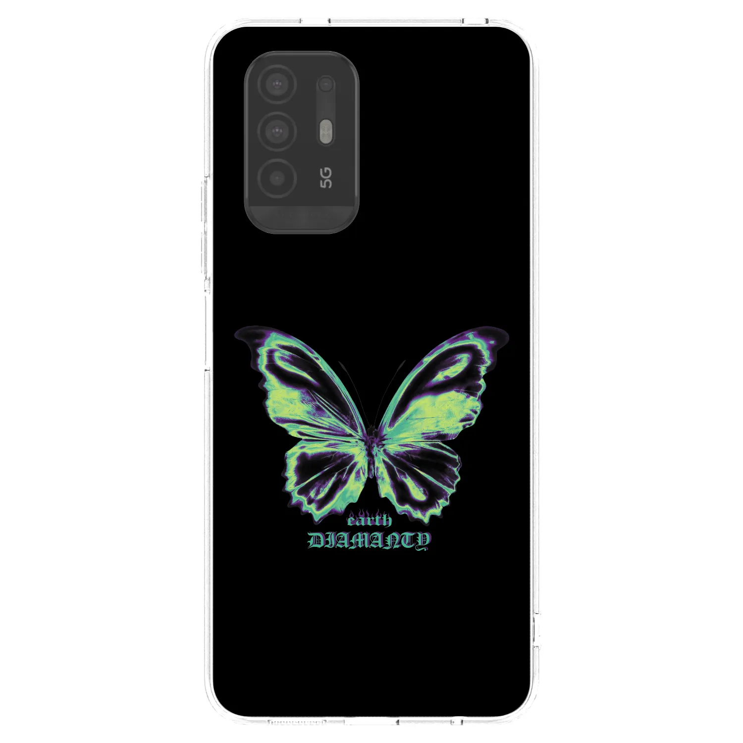 Picasee OPPO A94 5G Hülle - Transparentes Silikon - Diamanty Blue