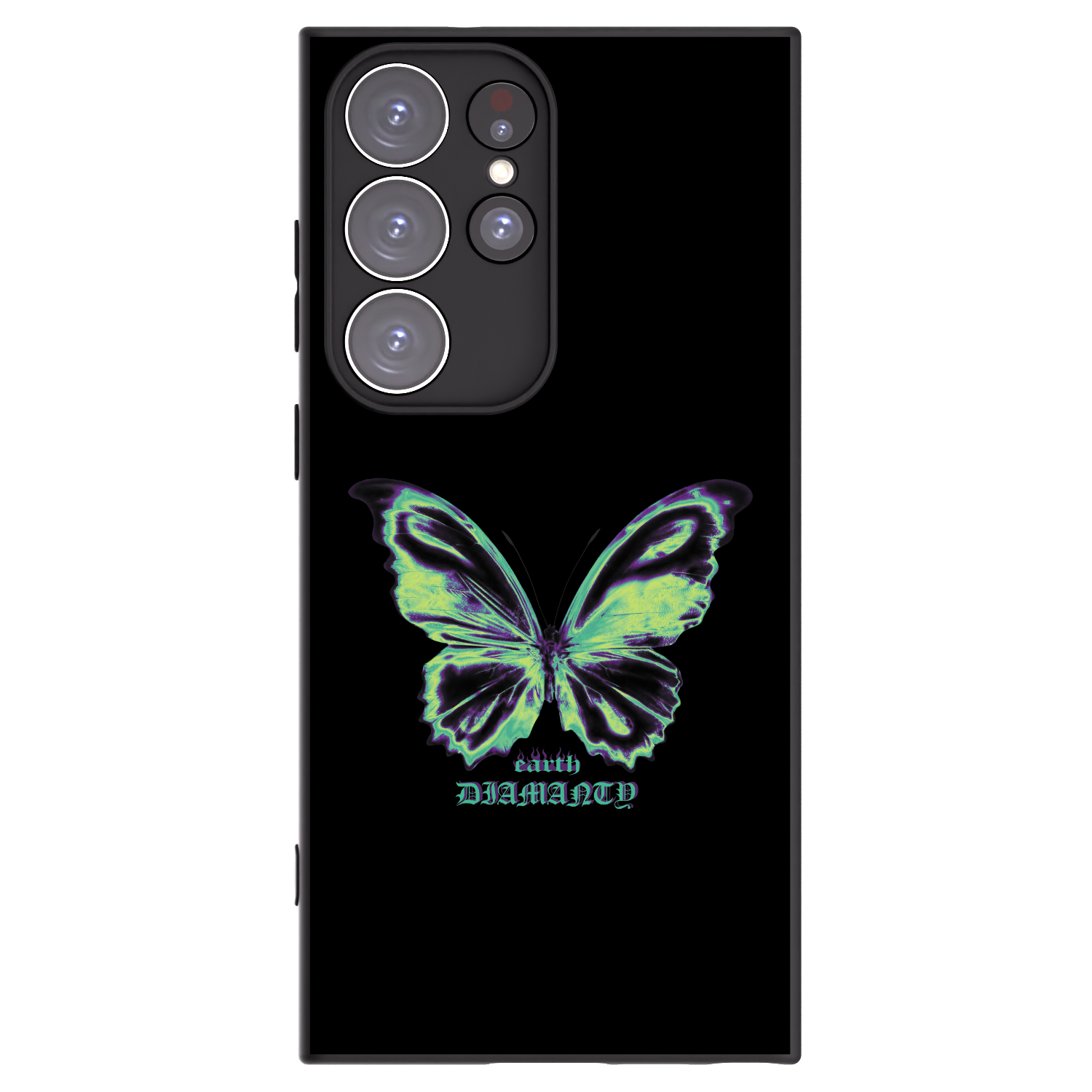 Picasee Samsung Galaxy S23 Ultra 5G Hülle - Schwarzes Silikon - Diamanty Blue