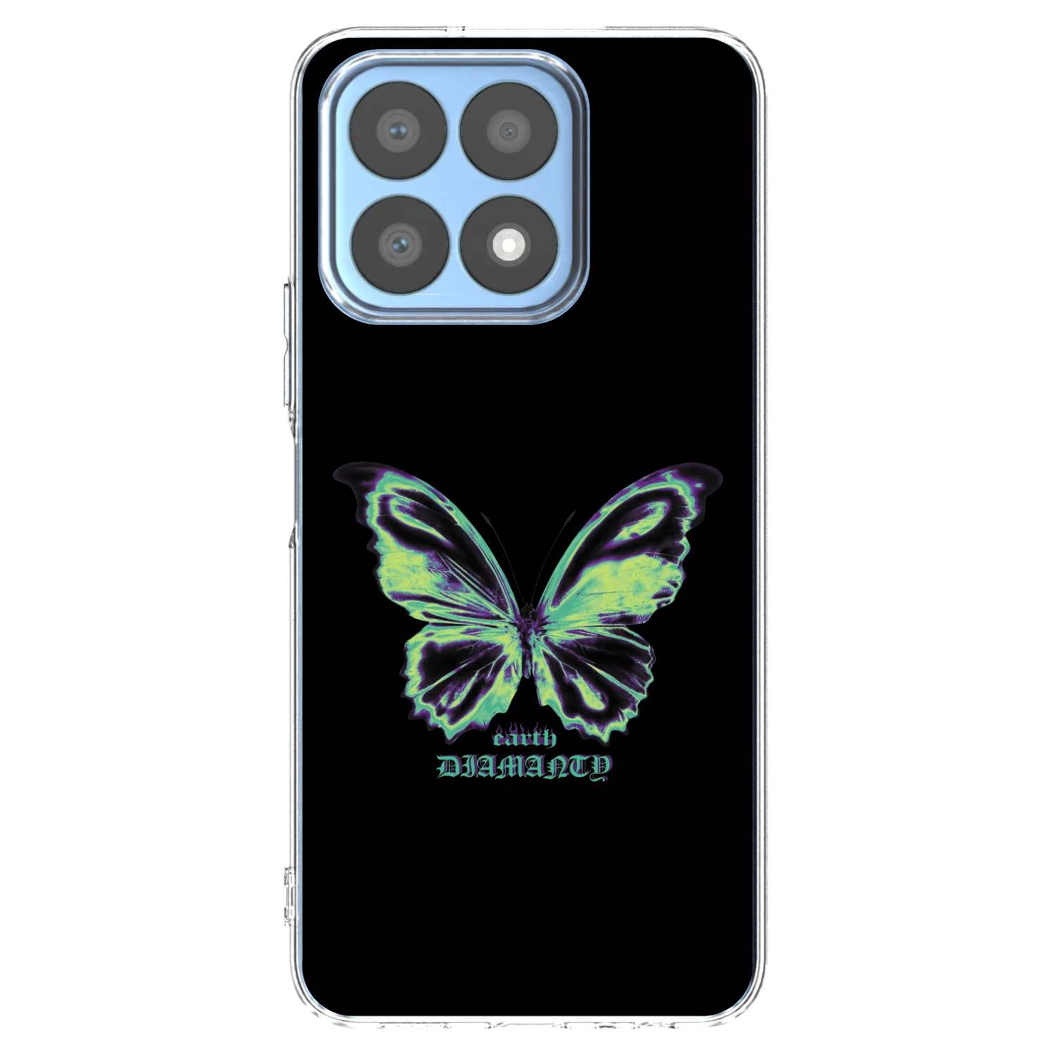 Picasee Honor X8a Hülle - Transparentes Silikon - Diamanty Blue