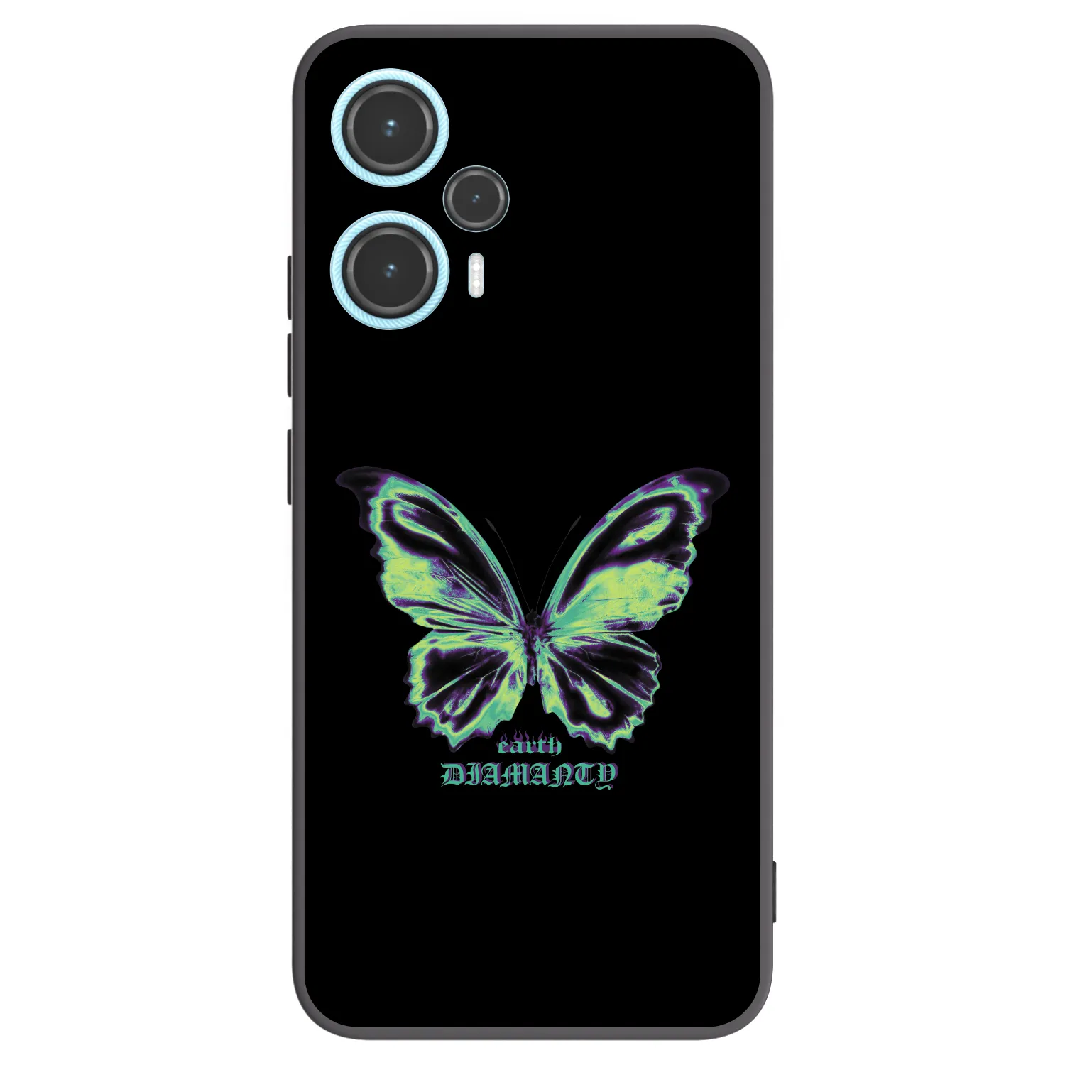 Picasee Xiaomi Poco F5 Hülle - Schwarzes Silikon - Diamanty Blue