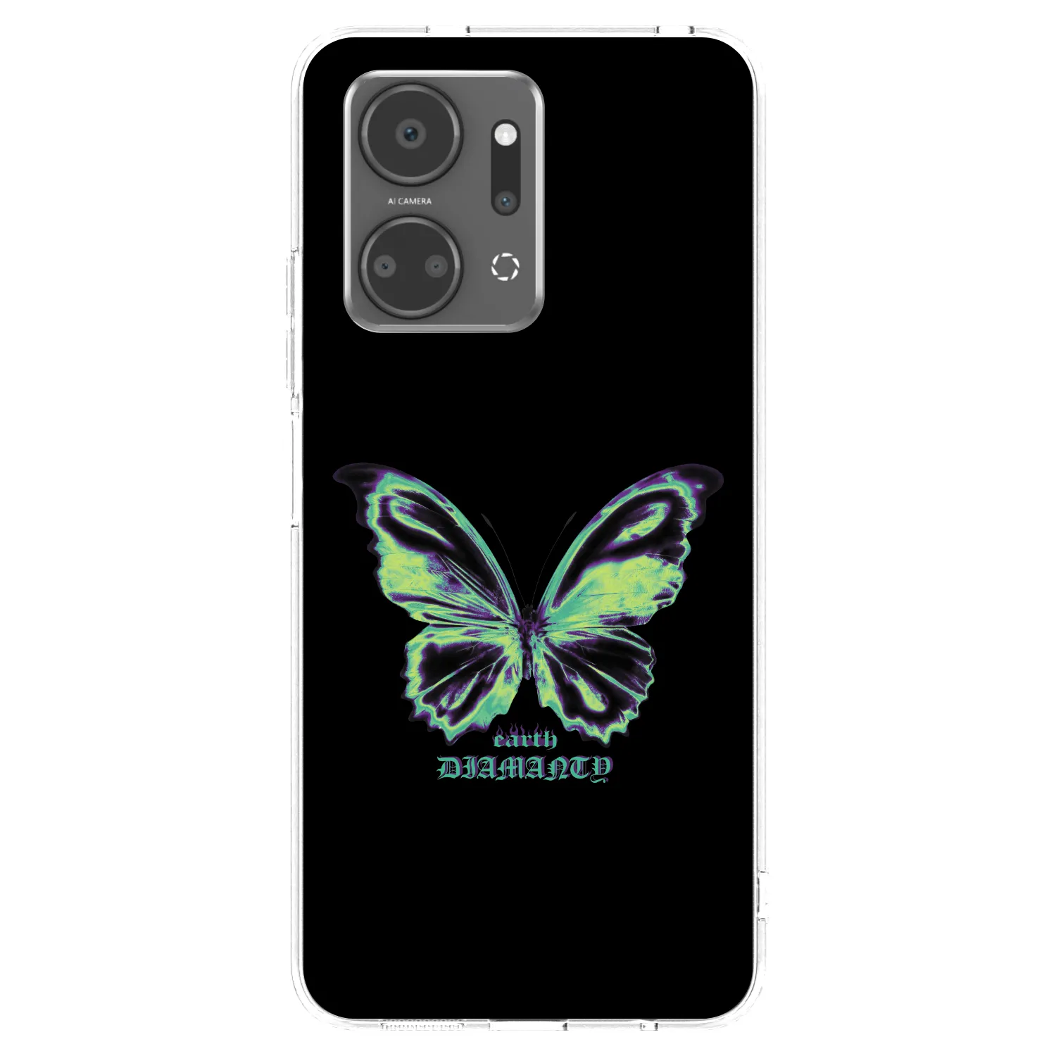 Picasee Honor X7a Hülle - Transparentes Silikon - Diamanty Blue