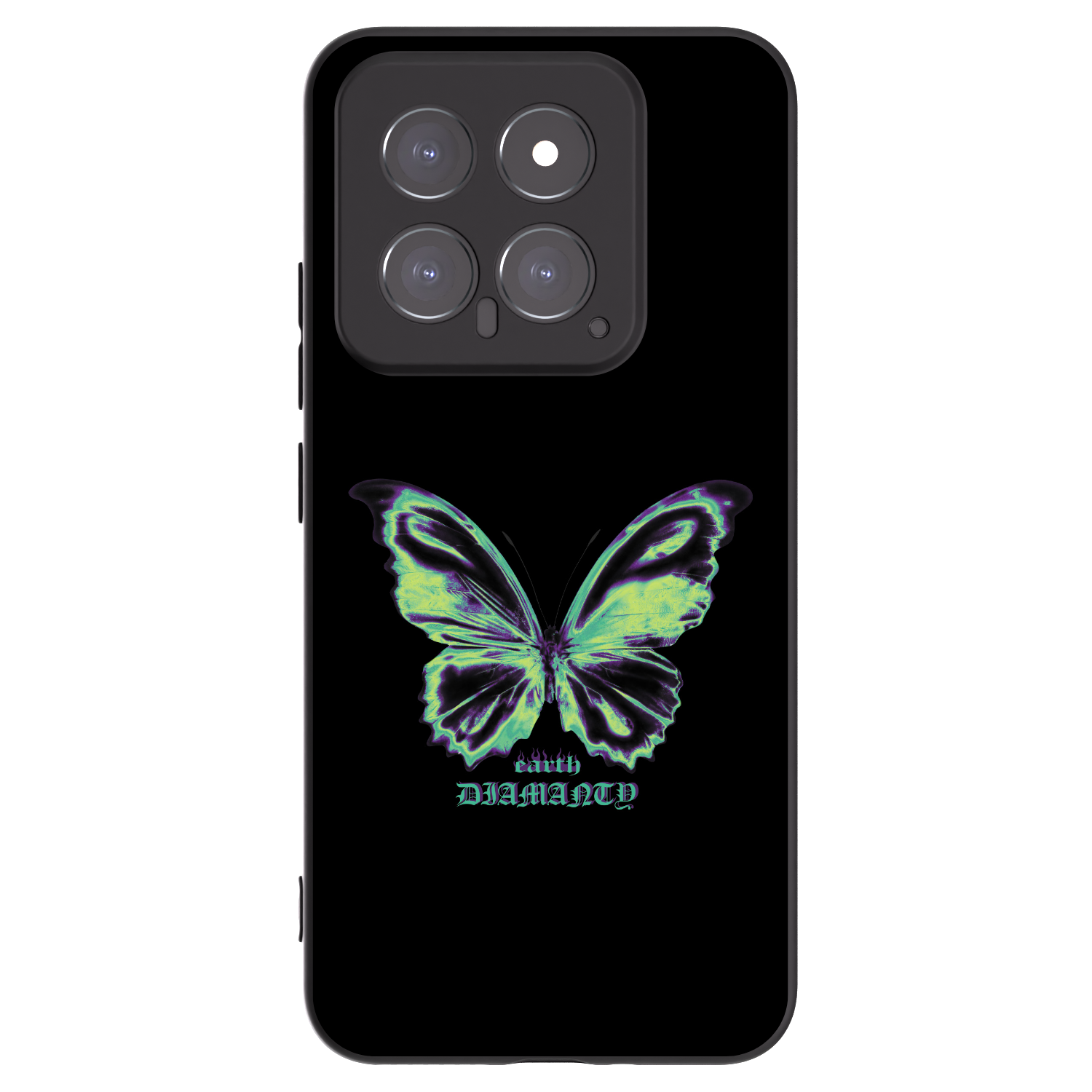 Picasee Xiaomi 14 Hülle - Schwarzes Silikon - Diamanty Blue