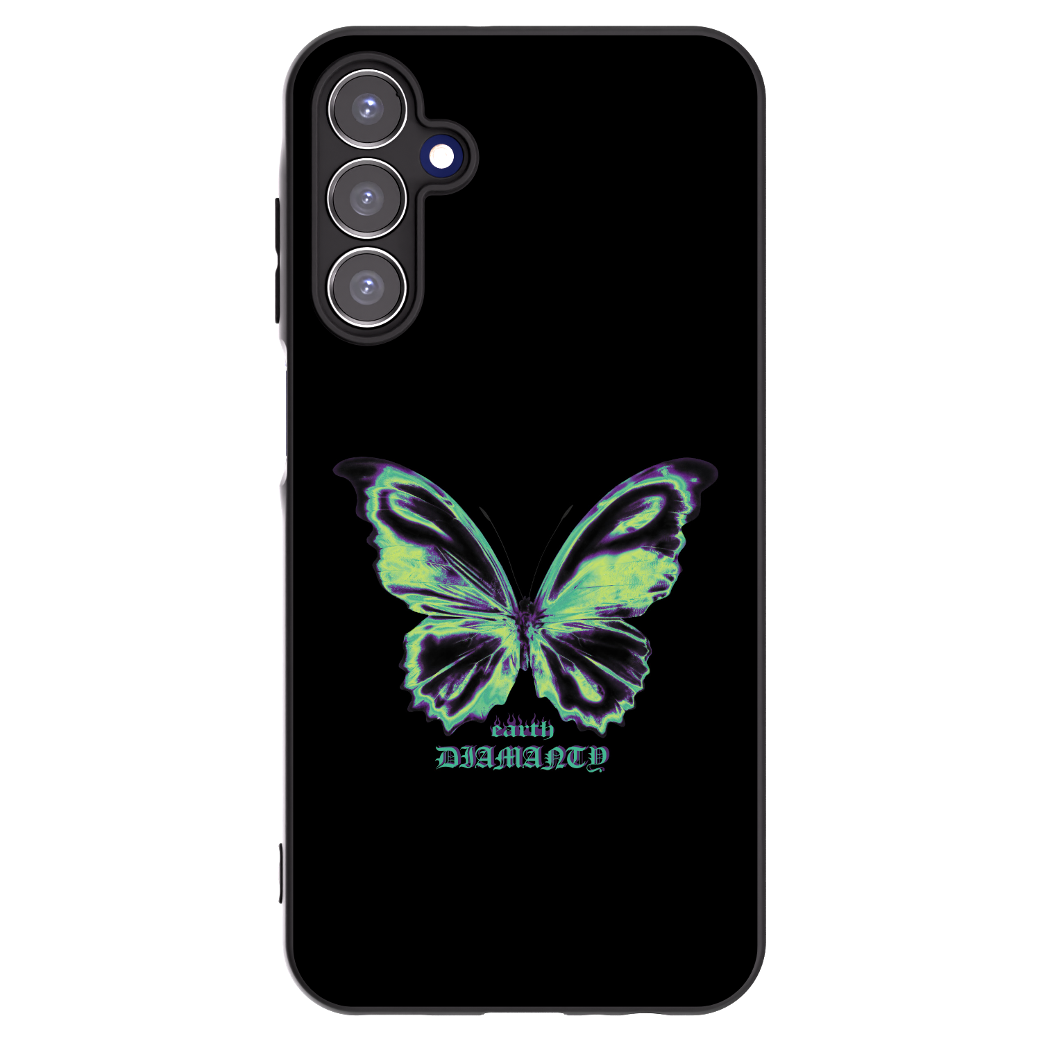 Picasee Samsung Galaxy A15 A156B 5G Hülle - Schwarzes Silikon - Diamanty Blue