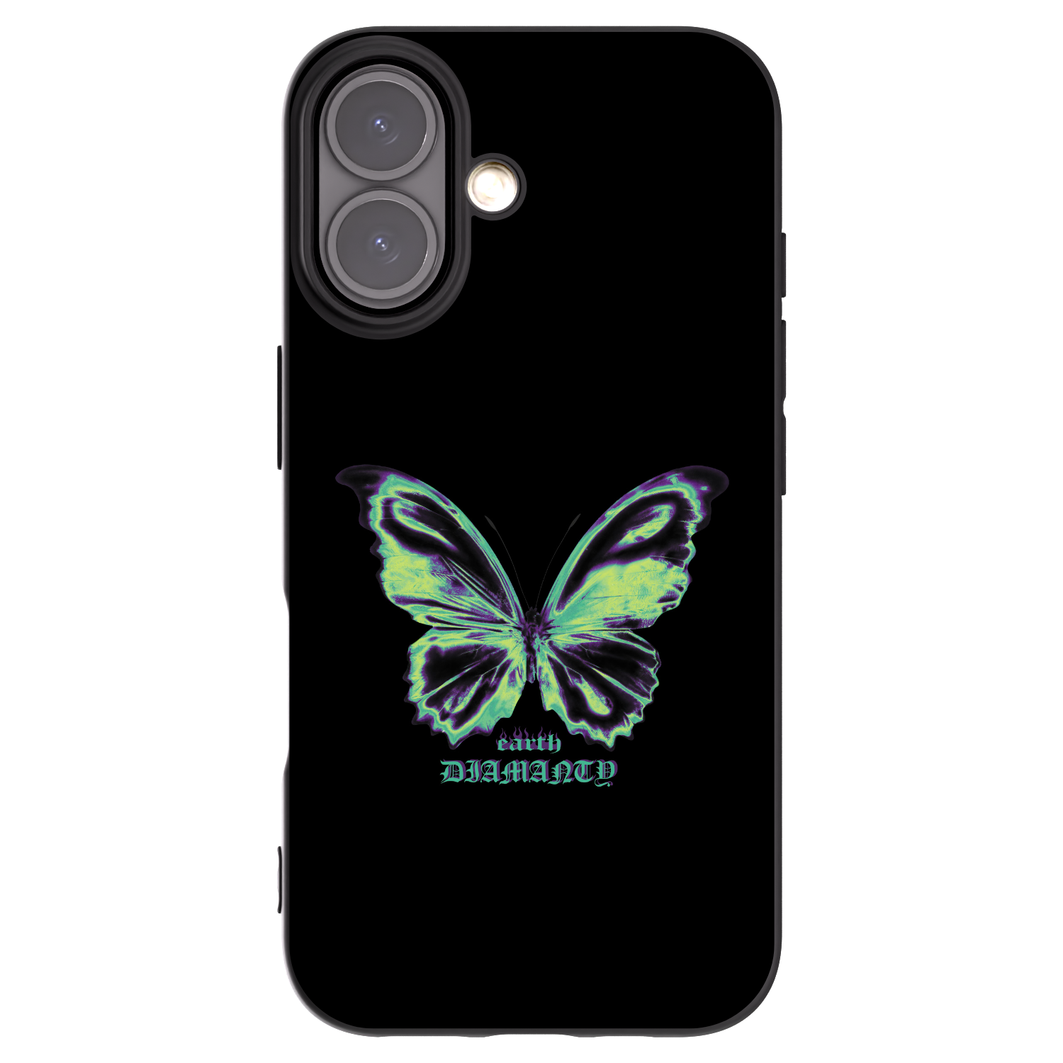 Picasee Apple iPhone 16 Hülle - Schwarzes Silikon - Diamanty Blue