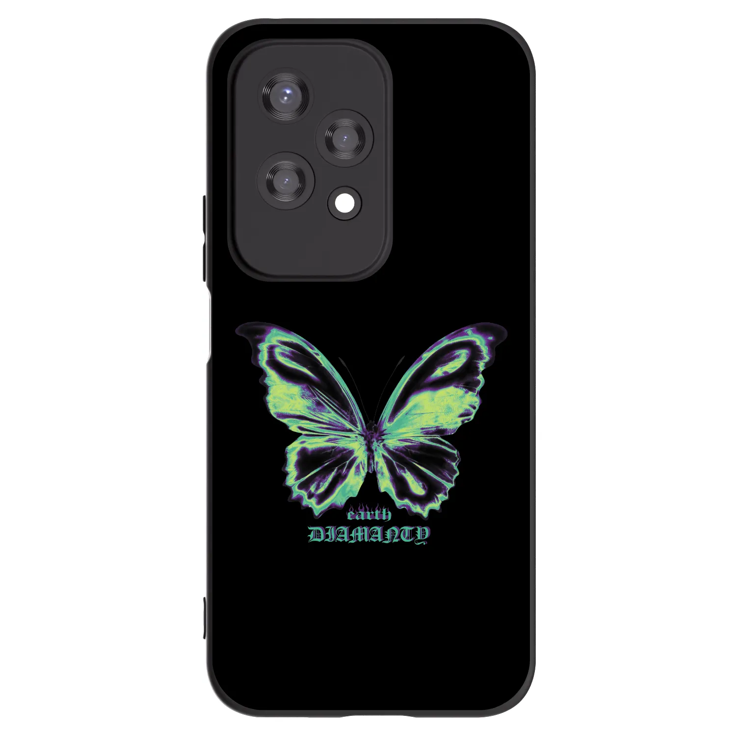 Picasee Honor 200 Lite Hülle - Schwarzes Silikon - Diamanty Blue