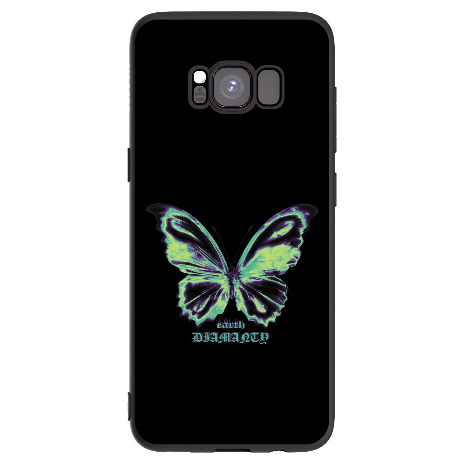 Picasee Samsung Galaxy S8 G950F Hülle - Schwarzes Silikon - Diamanty Blue