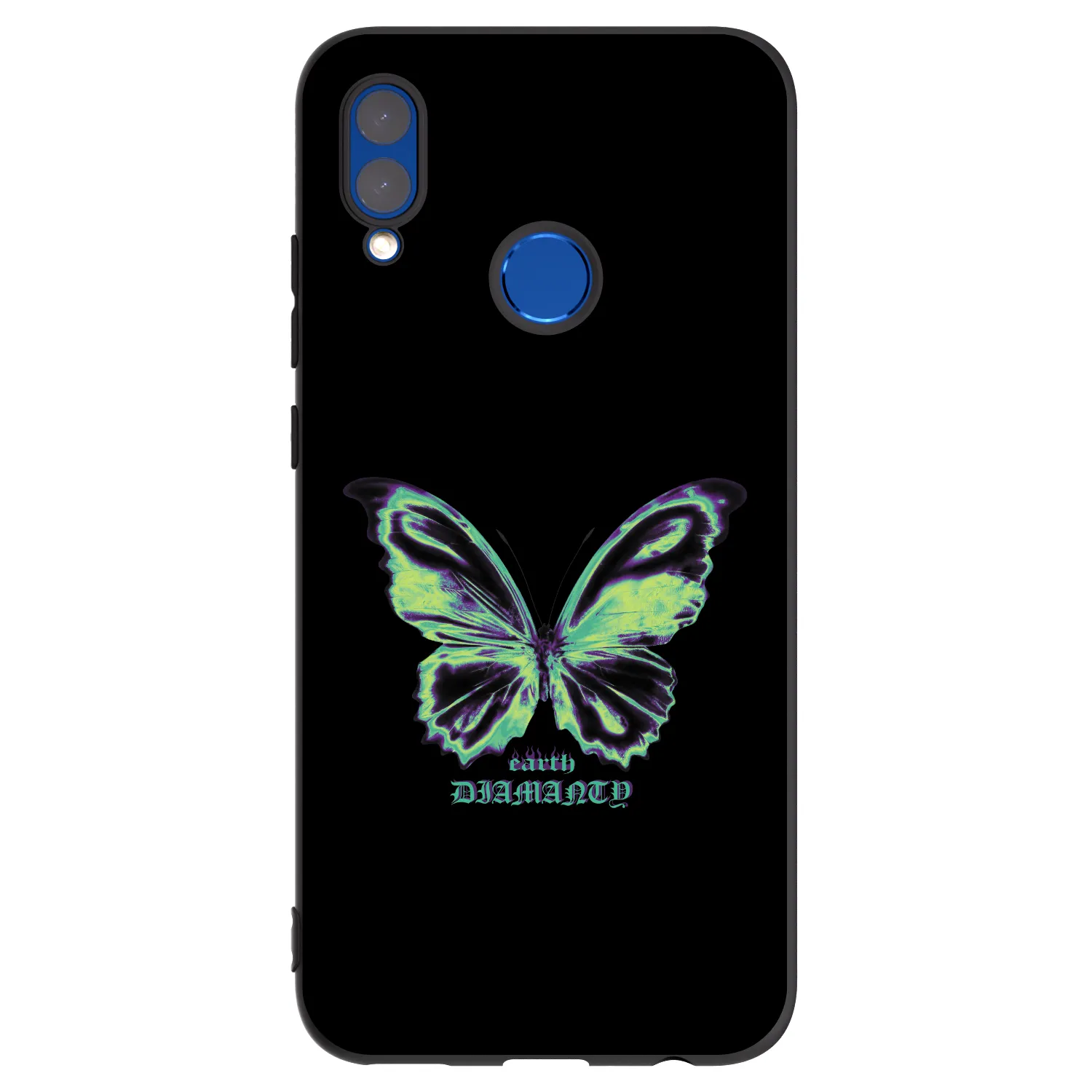 Picasee Honor 10 Lite Hülle - Schwarzes Silikon - Diamanty Blue