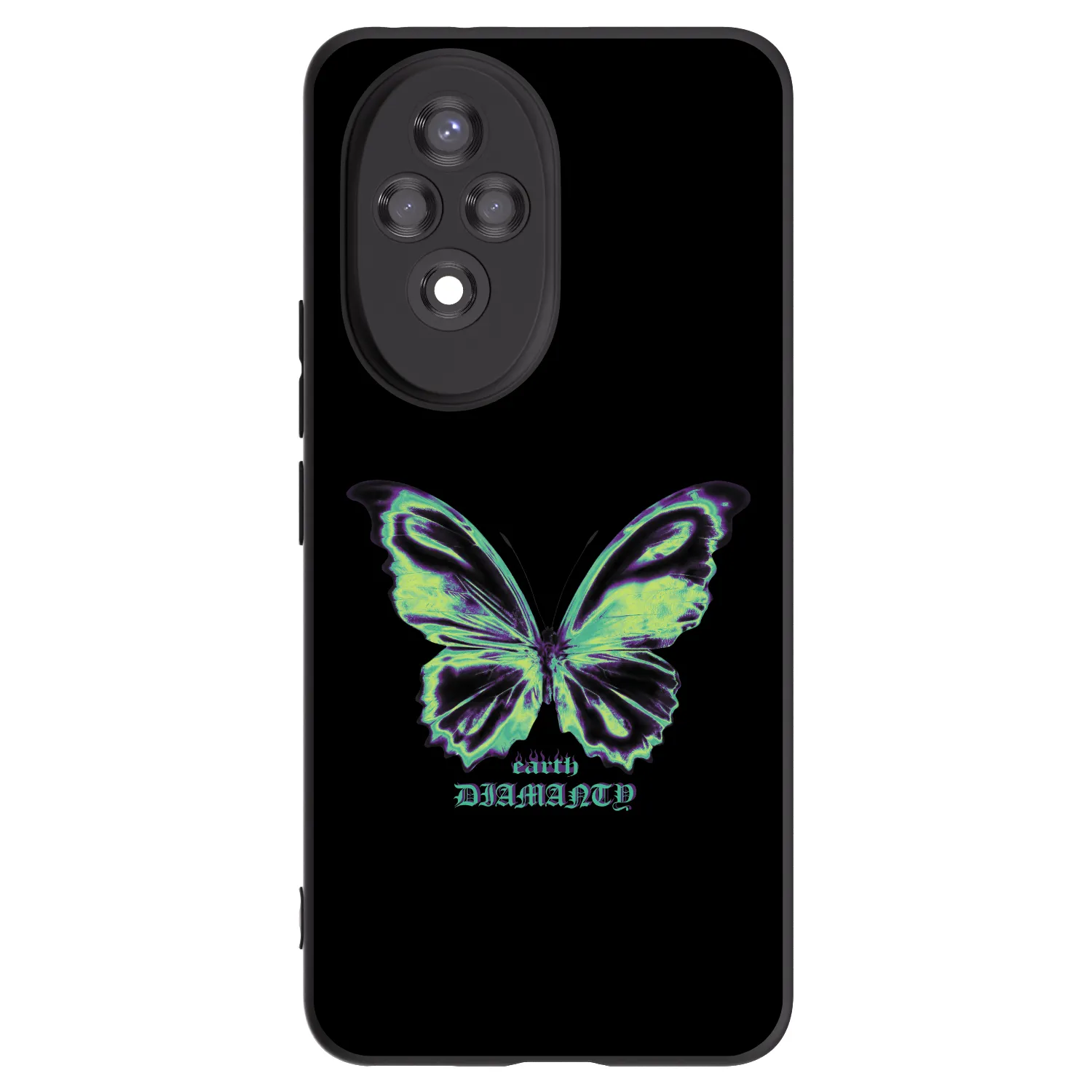 Picasee Honor 200 Pro 5G Hülle - Schwarzes Silikon - Diamanty Blue