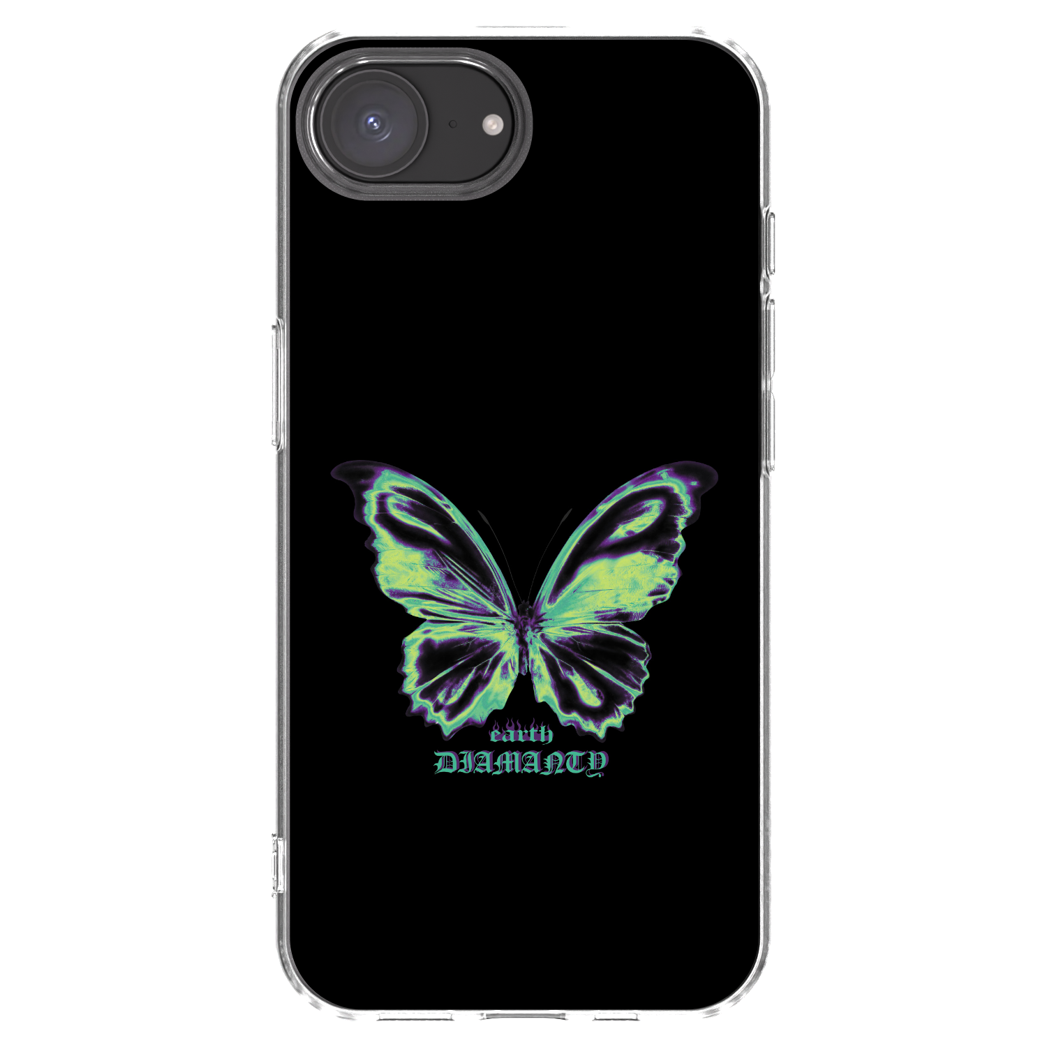 Picasee Apple iPhone 16e Hülle - Transparentes Silikon - Diamanty Blue