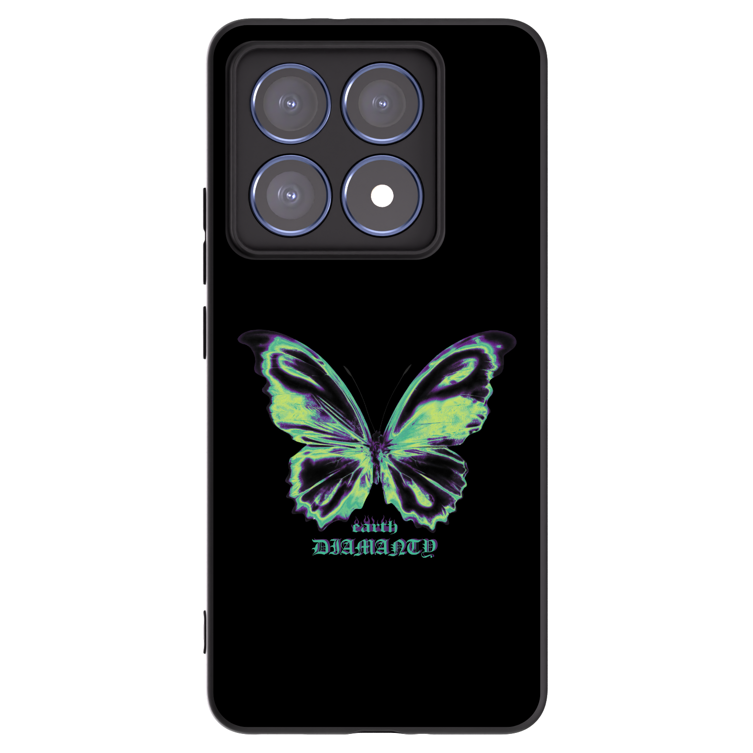 Picasee Xiaomi 14T Pro Hülle - Schwarzes Silikon - Diamanty Blue