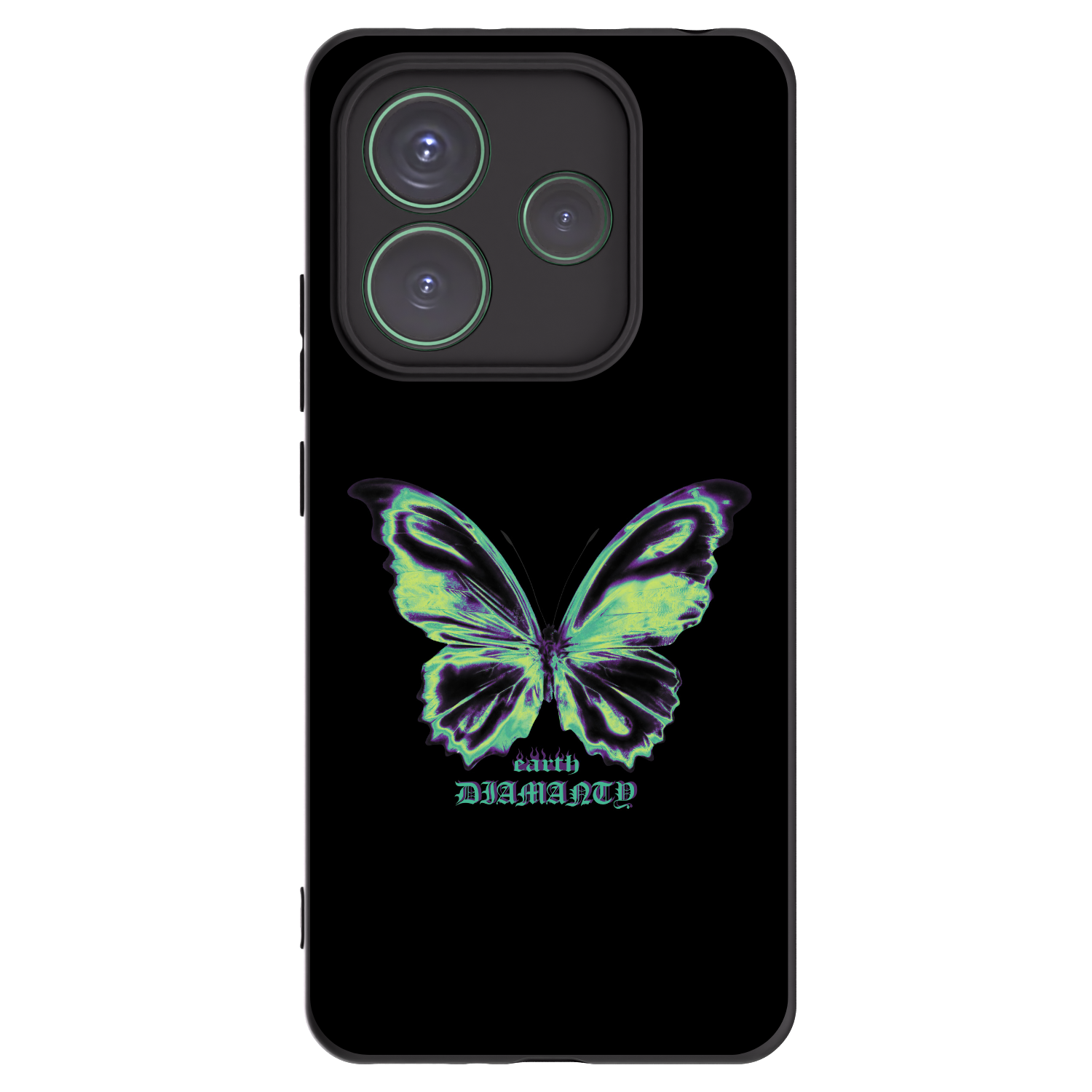 Picasee Xiaomi Redmi Note 14 5G Hülle - Schwarzes Silikon - Diamanty Blue
