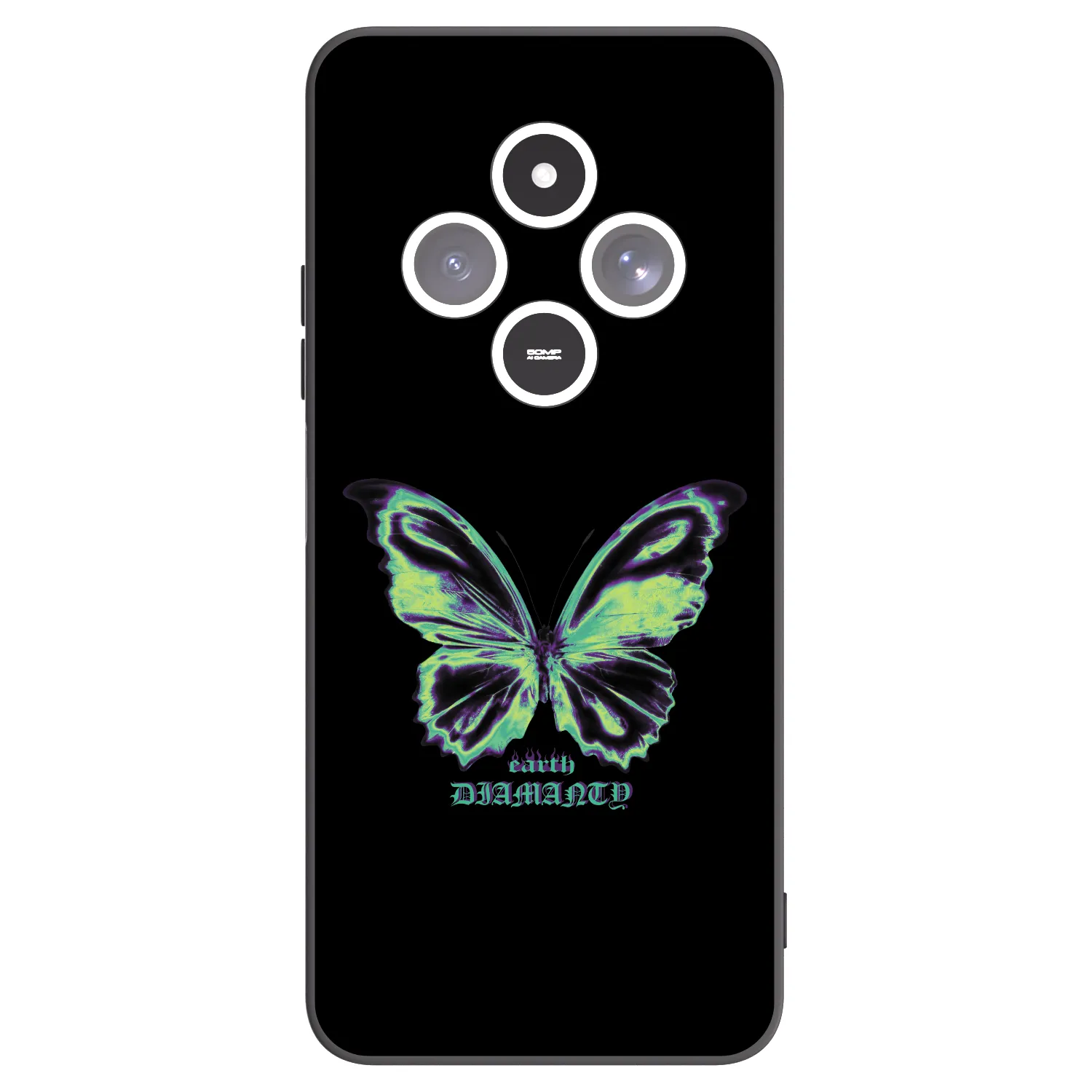 Picasee Xiaomi Redmi 14C Hülle - Schwarzes Silikon - Diamanty Blue