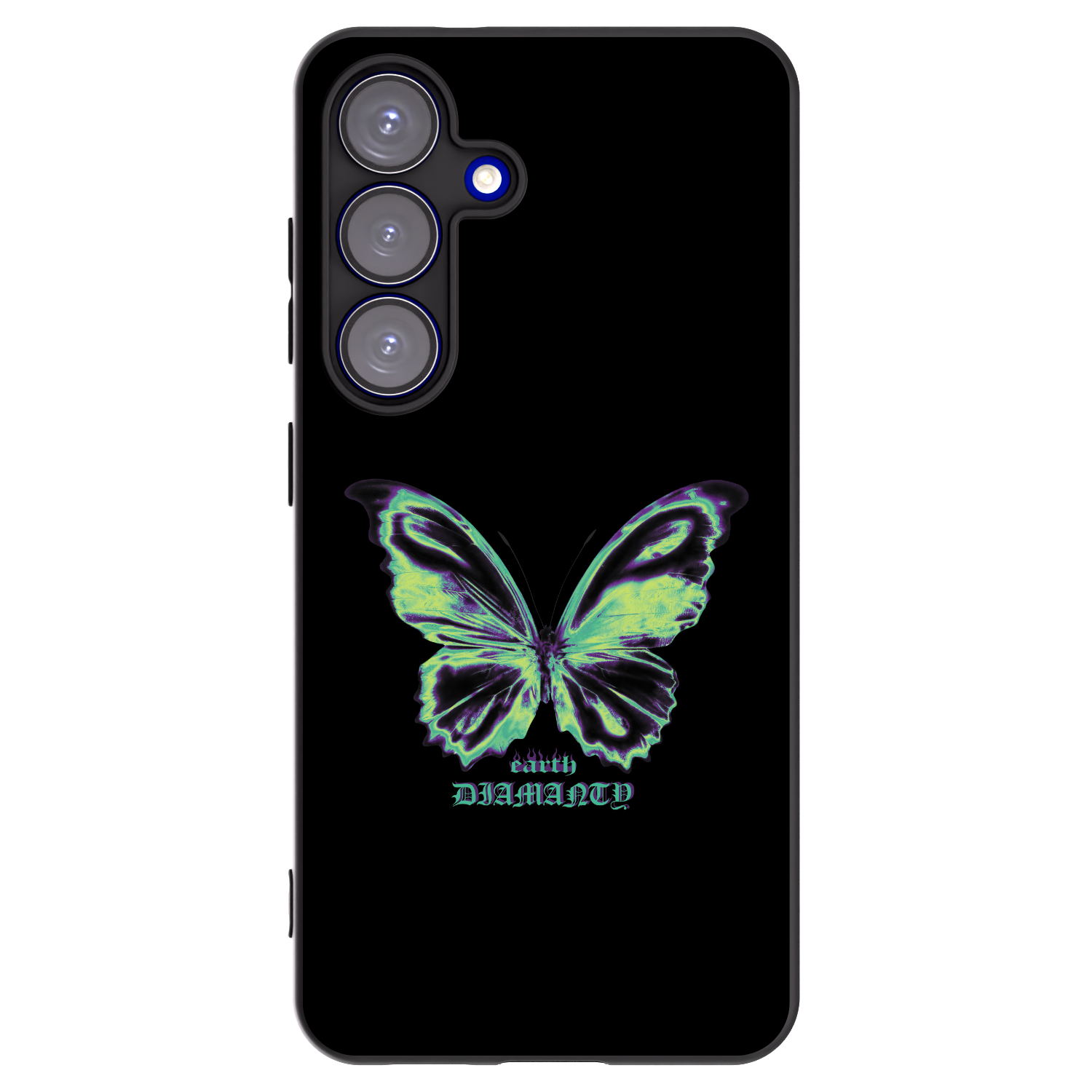 Picasee Samsung Galaxy S25 5G Hülle - Schwarzes Silikon - Diamanty Blue
