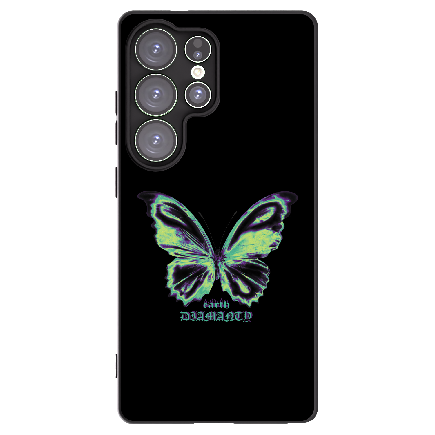 Picasee Samsung Galaxy S25 Ultra 5G Hülle - Schwarzes Silikon - Diamanty Blue