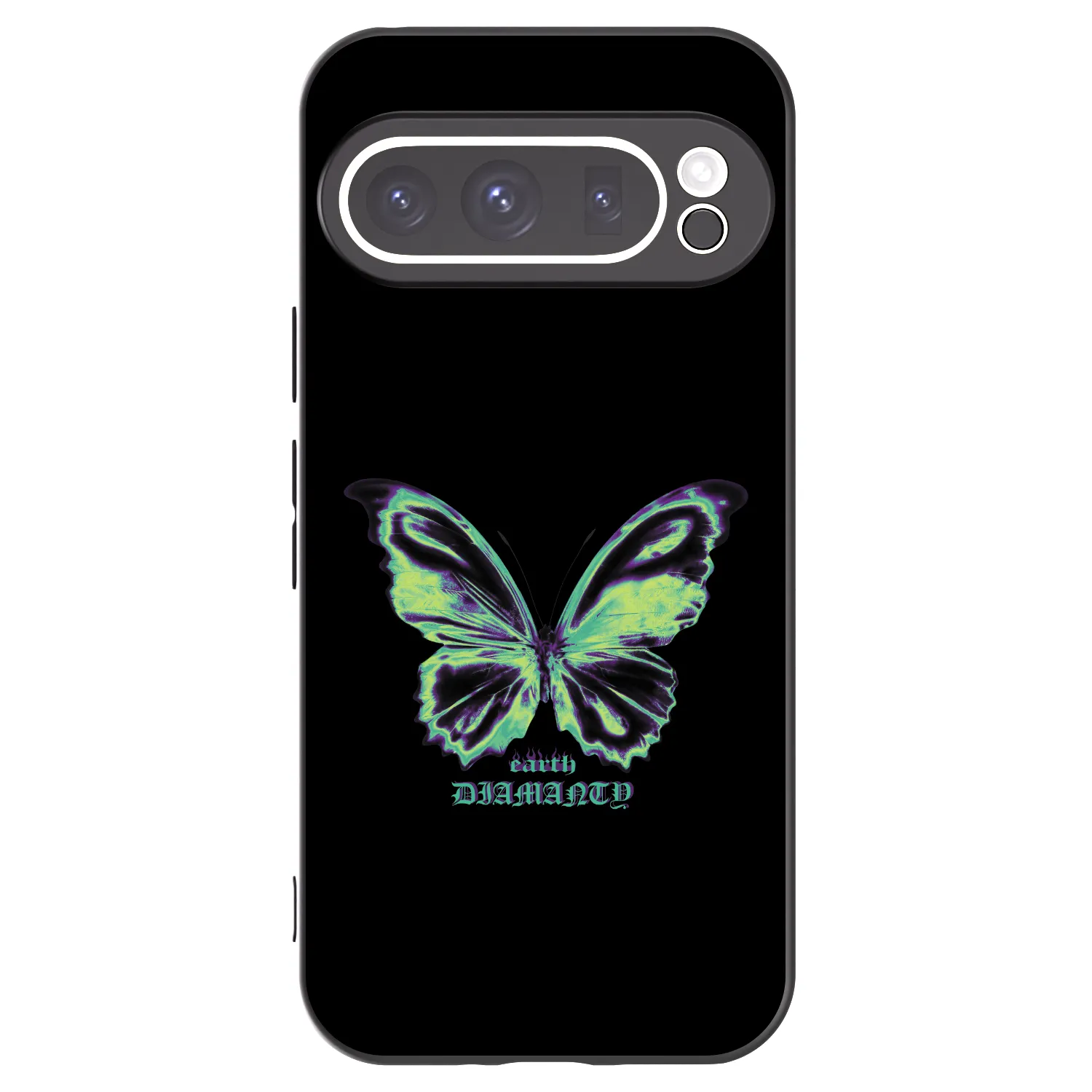Picasee Google Pixel 9 Pro Hülle - Schwarzes Silikon - Diamanty Blue