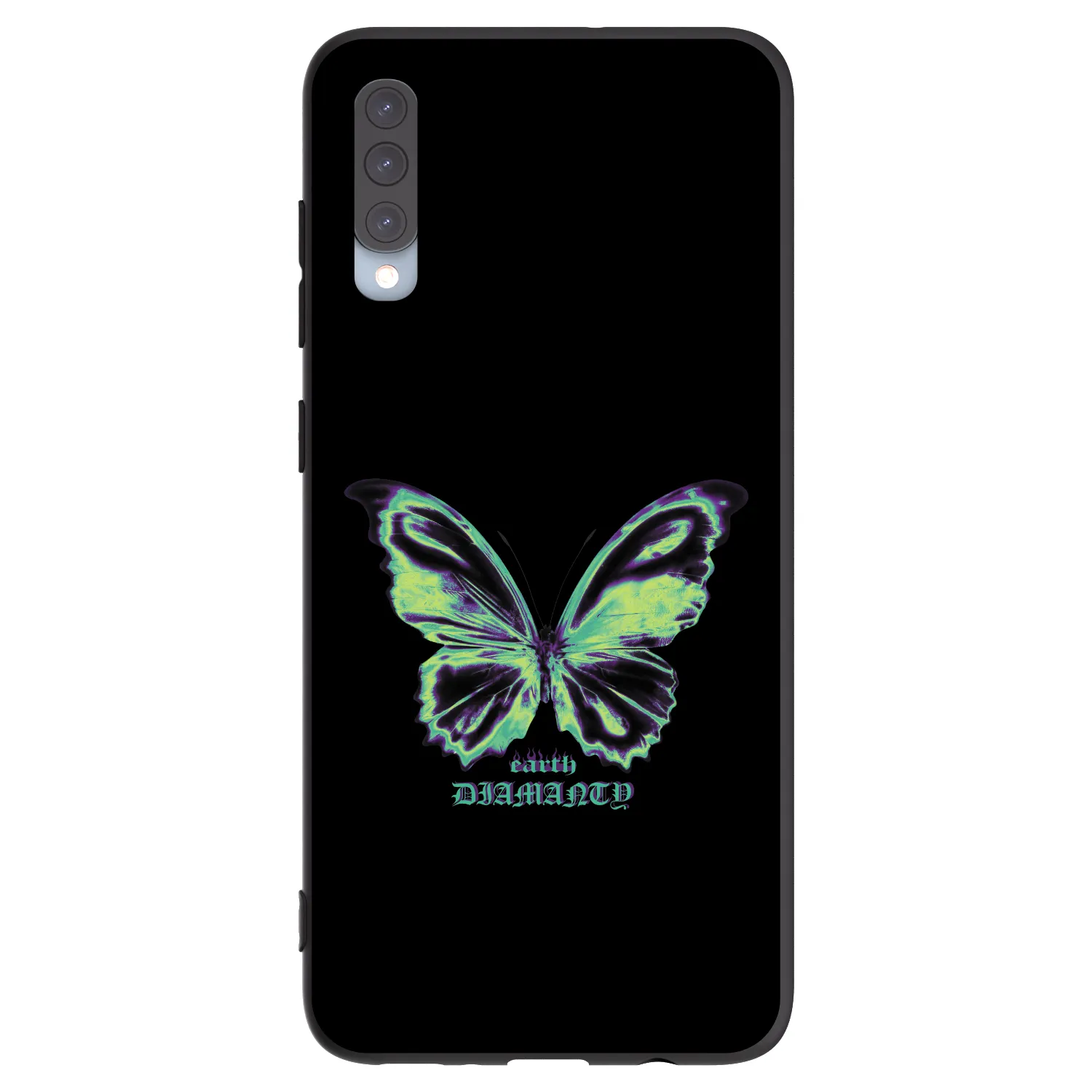 Picasee Samsung Galaxy A70 A705F Hülle - Schwarzes Silikon - Diamanty Blue