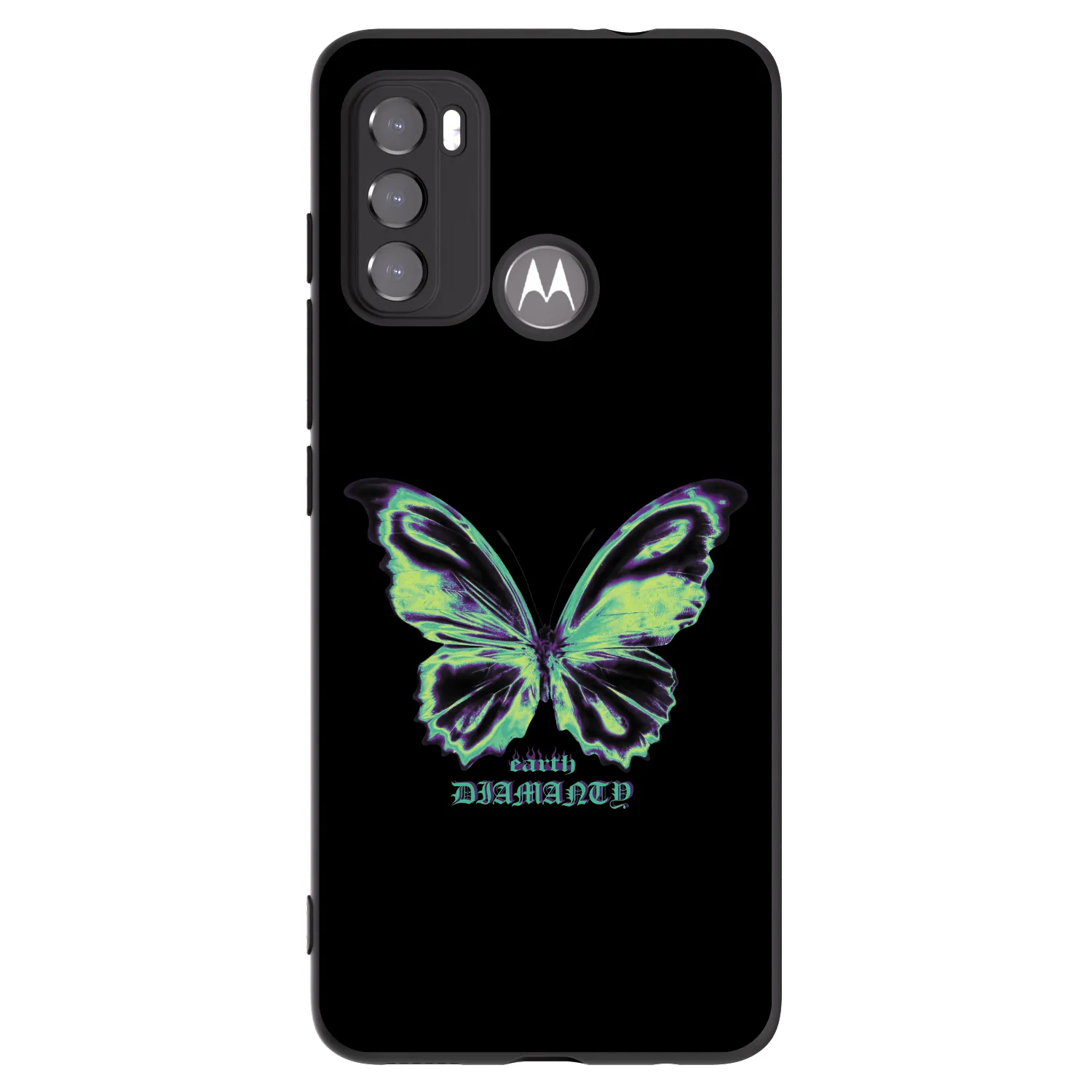 Picasee Motorola Edge 60 5G Hülle - Schwarzes Silikon - Diamanty Blue