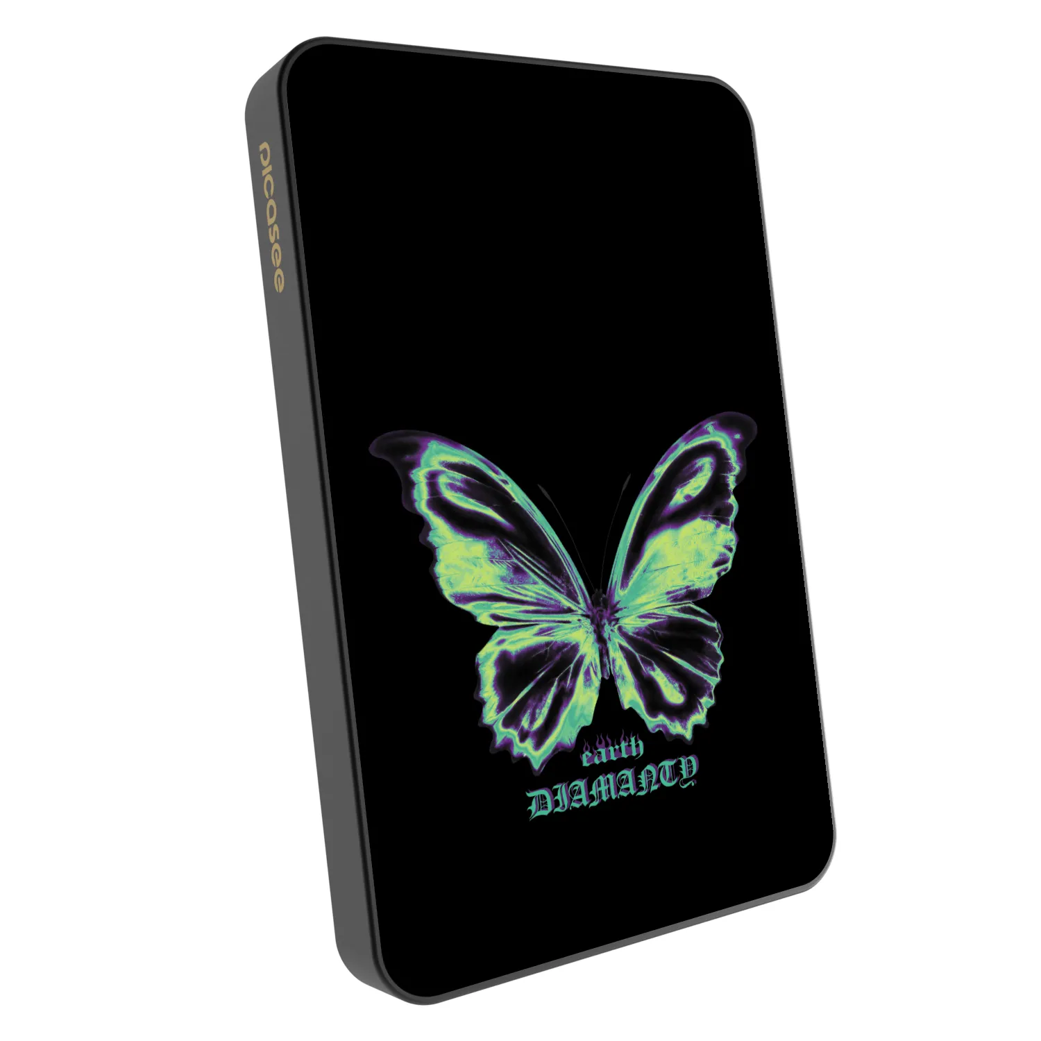 Picasee Powerbank mit MagSafe 5 000 mAh Grau - Diamanty Blue