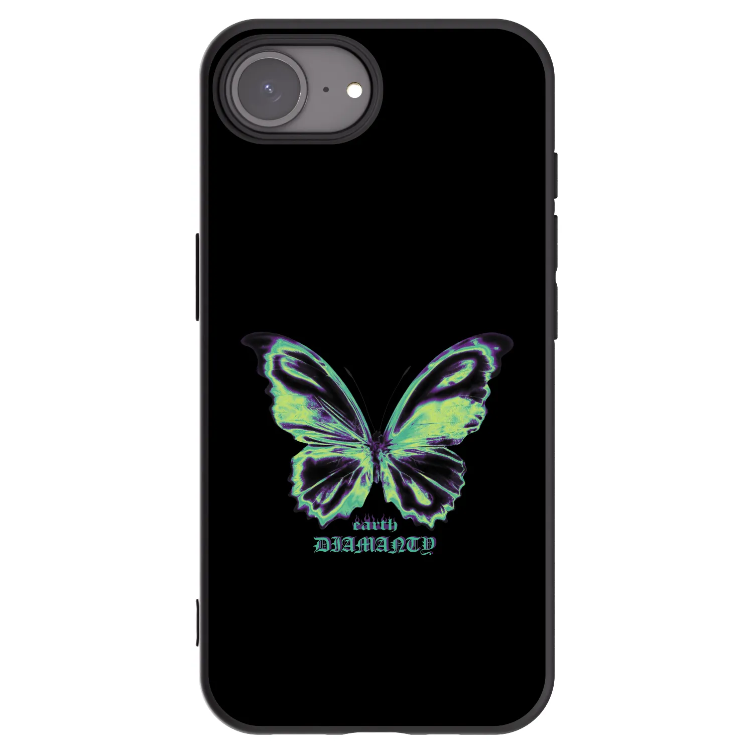 Picasee Apple iPhone 17e Hülle - Schwarzes Silikon - Diamanty Blue