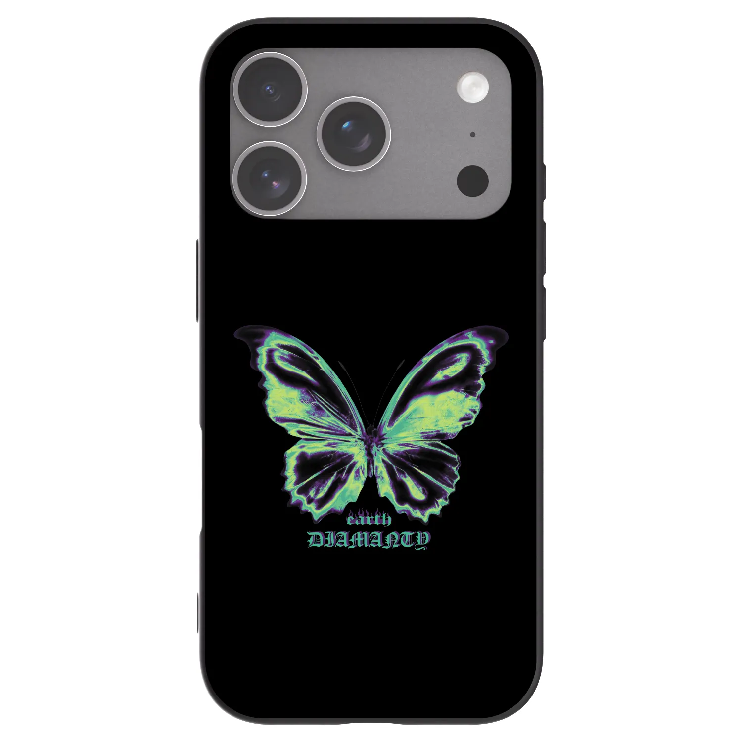 Picasee Apple iPhone 18 Pro Hülle - Schwarzes Silikon - Diamanty Blue