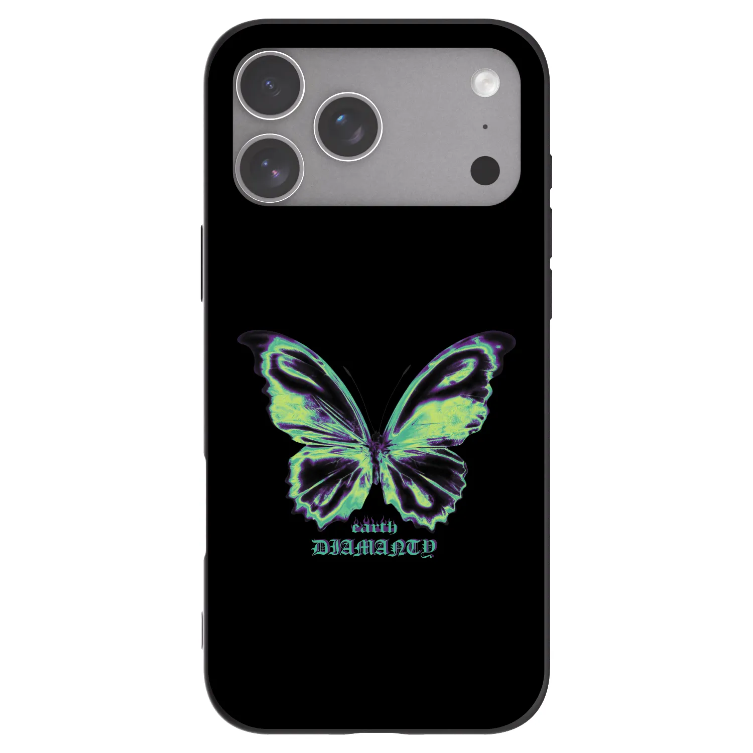 Picasee Apple iPhone 18 Pro Max Hülle - Schwarzes Silikon - Diamanty Blue