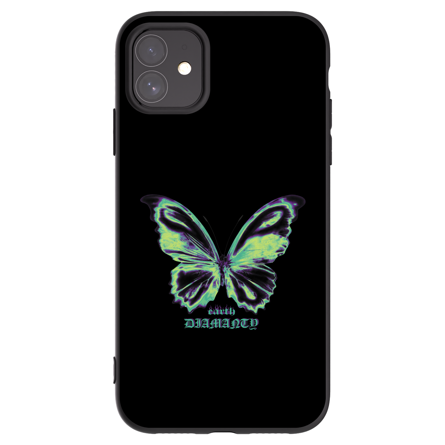 Picasee Apple iPhone 11 Hülle - Schwarzes Silikon - Diamanty Blue