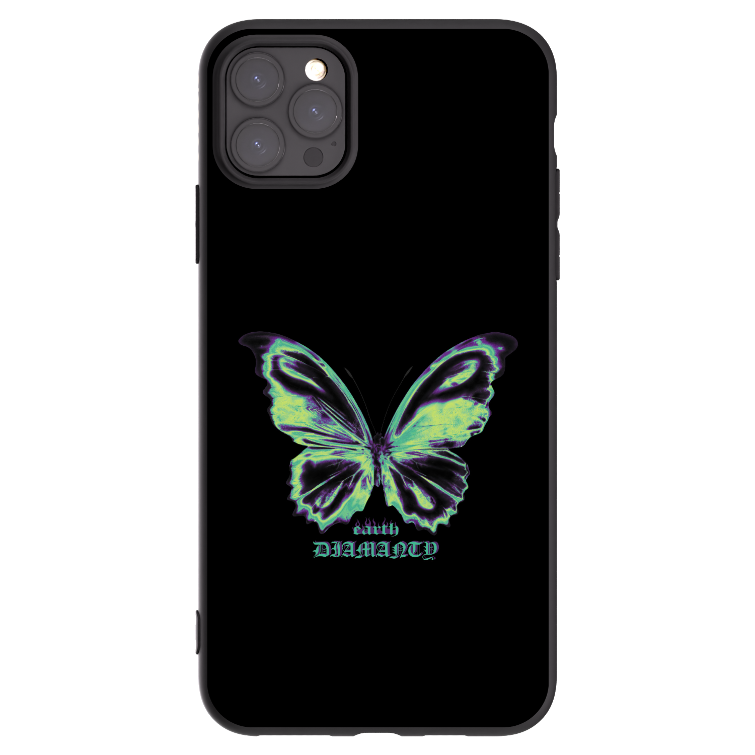 Picasee Apple iPhone 11 Pro Max Hülle - Schwarzes Silikon - Diamanty Blue