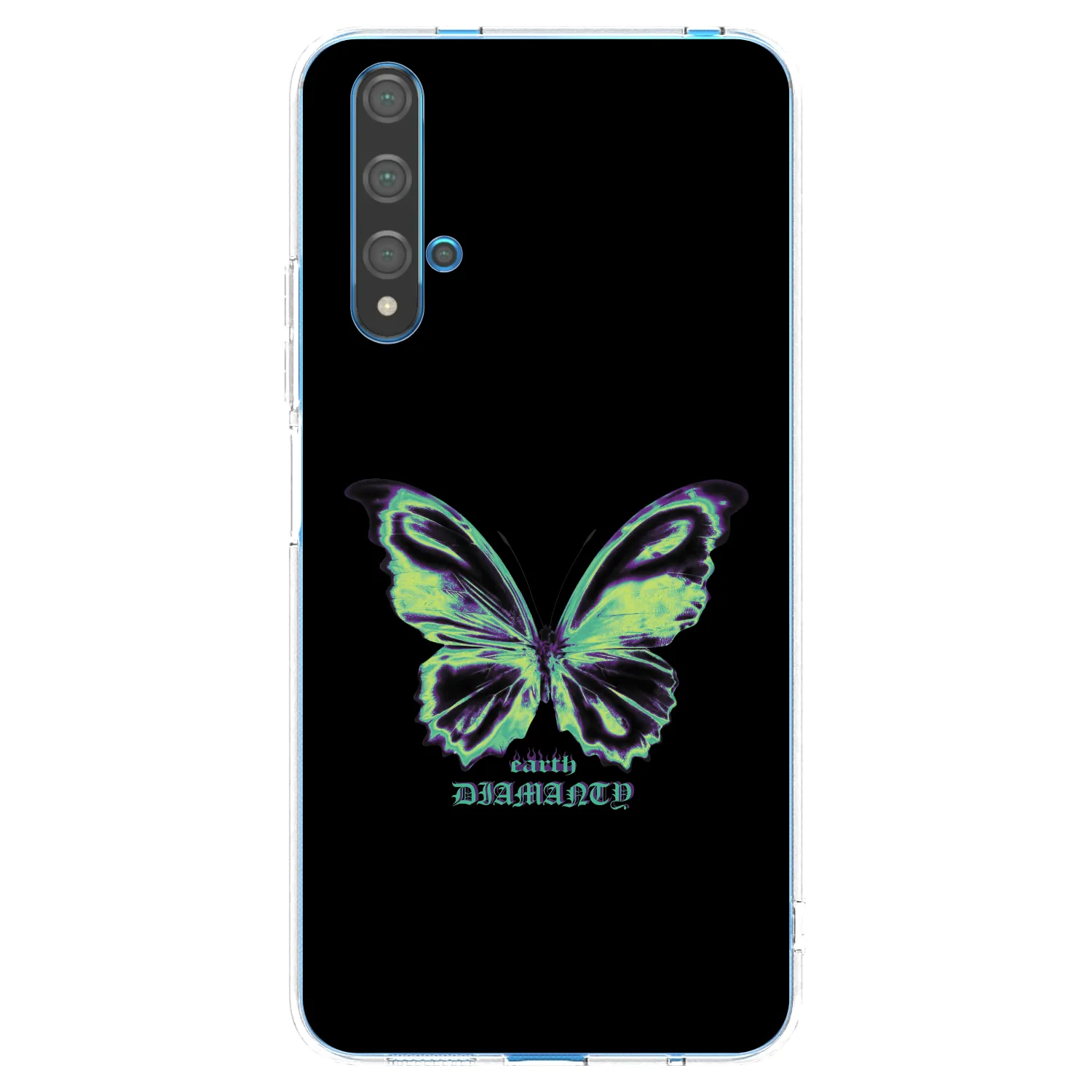 Picasee Huawei Nova 5T Hülle - Transparentes Silikon - Diamanty Blue