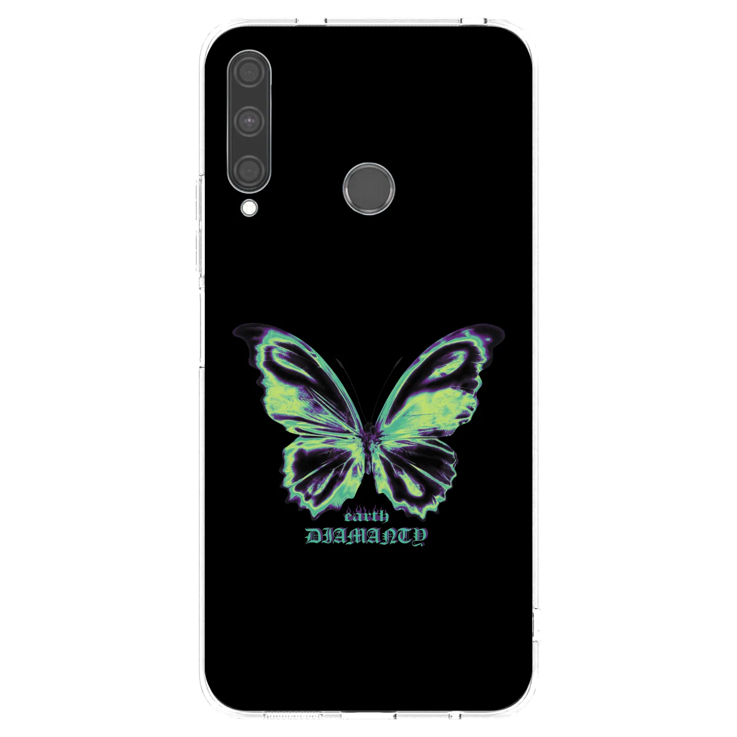 Picasee Huawei P40 Lite E Hülle - Transparentes Silikon - Diamanty Blue