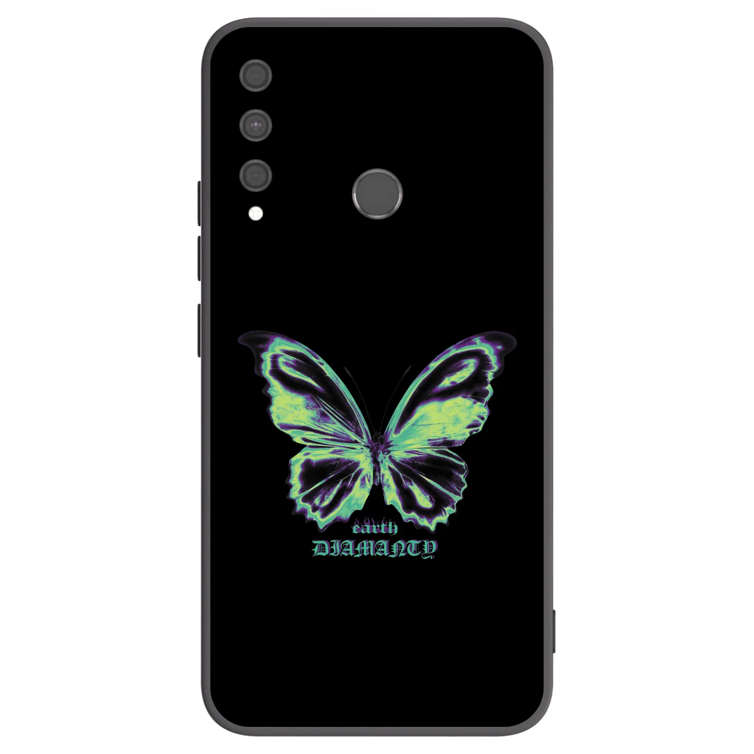 Picasee Huawei P40 Lite E Hülle - Schwarzes Silikon - Diamanty Blue