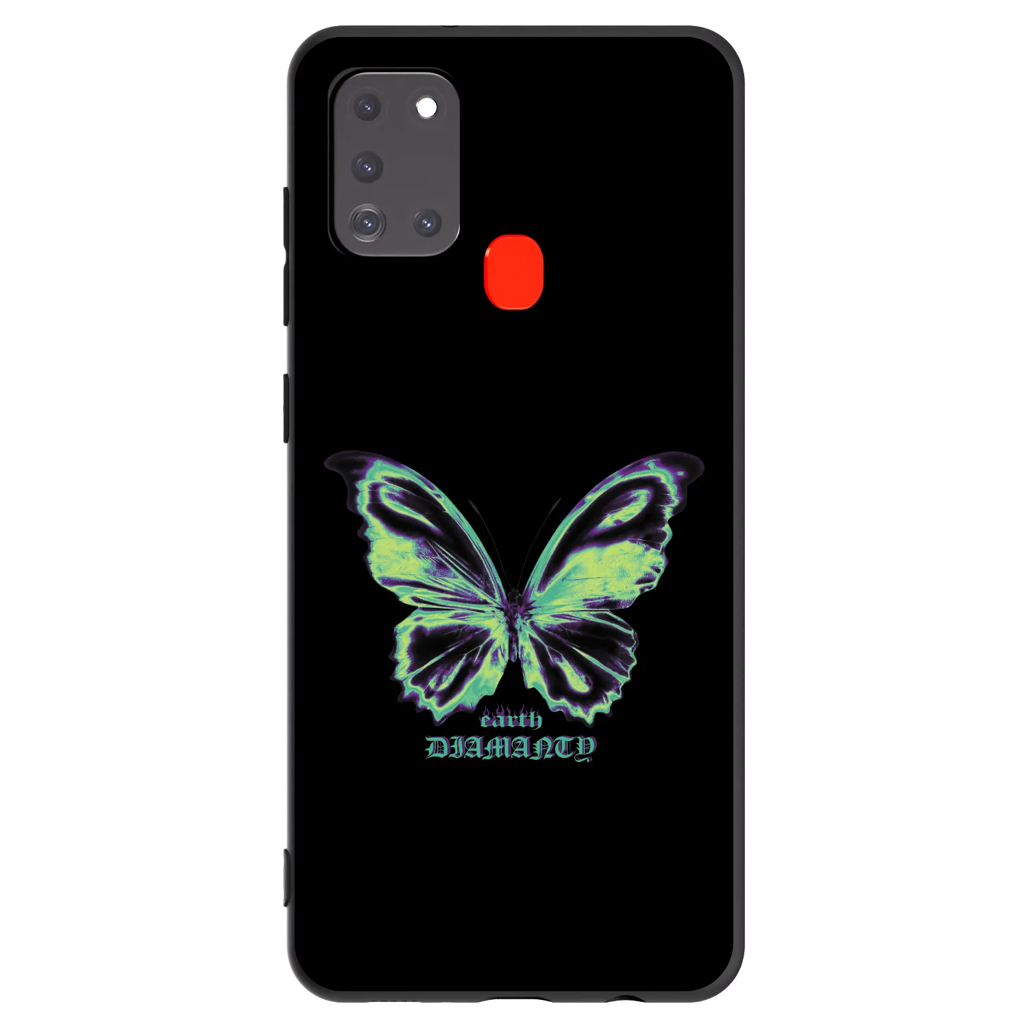 Picasee Samsung Galaxy A21s Hülle - Schwarzes Silikon - Diamanty Blue