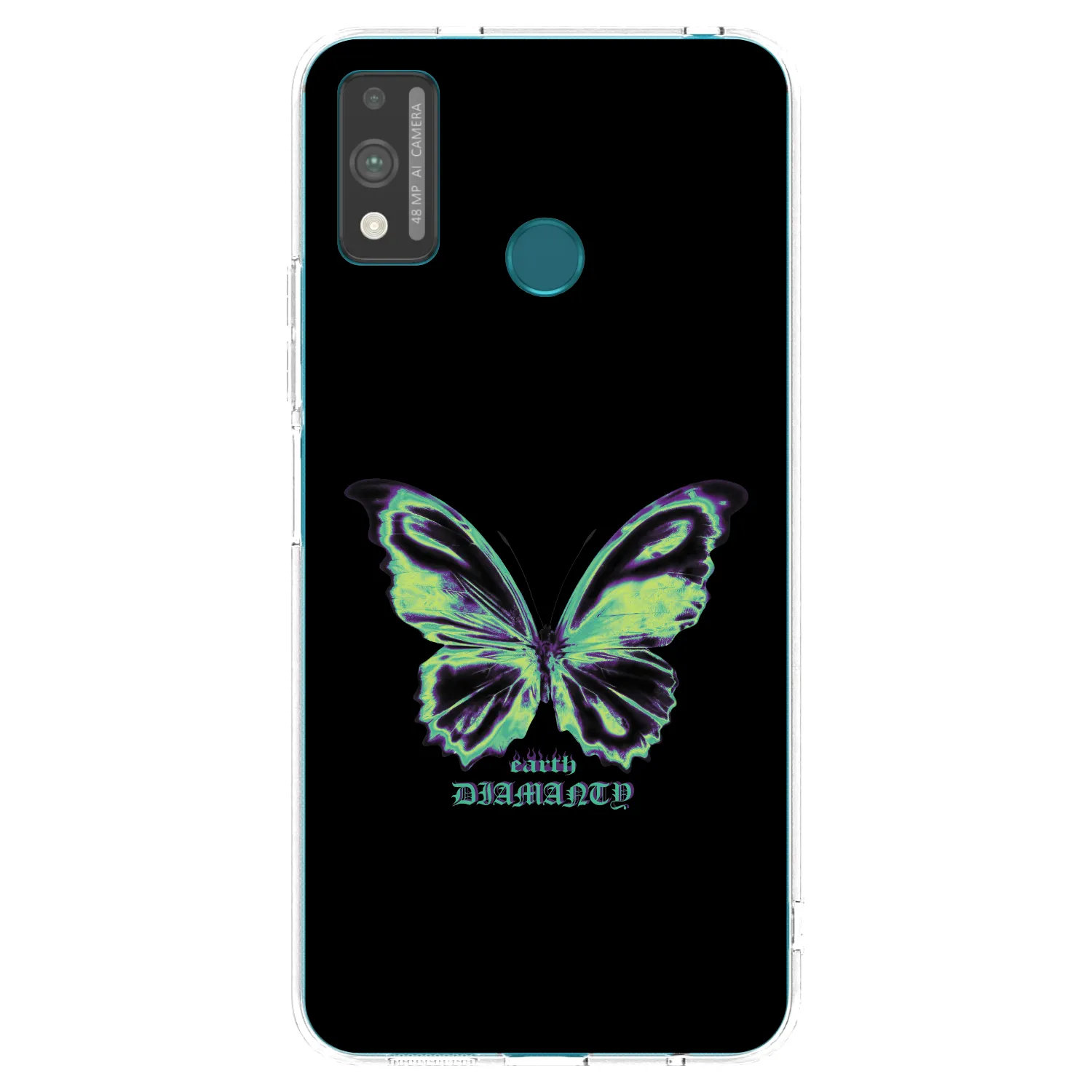 Picasee Honor 9X Lite Hülle - Transparentes Silikon - Diamanty Blue