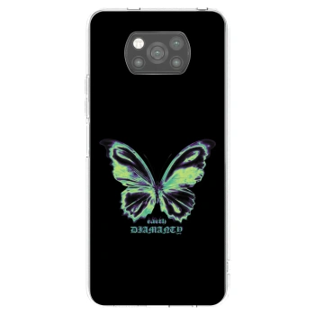 Picasee Xiaomi Poco X3 Hülle - Schwarzes Silikon - Diamanty Blue