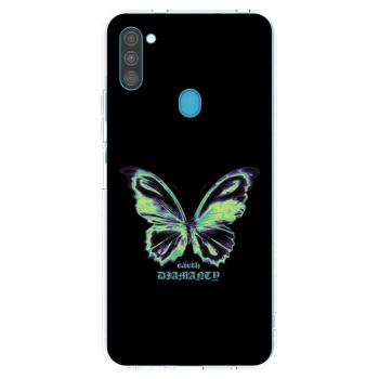 Picasee Samsung Galaxy M11 Hülle - Transparentes Silikon - Diamanty Blue