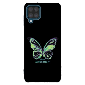 Picasee Samsung Galaxy A12 A125F Hülle - Transparentes Silikon - Diamanty Blue