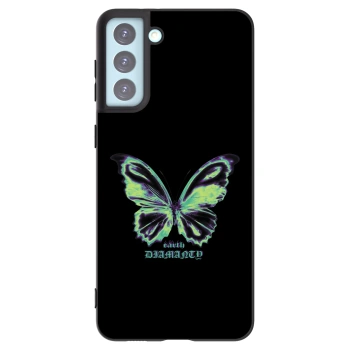 Picasee Samsung Galaxy S21+ 5G G996F Hülle - Schwarzes Silikon - Diamanty Blue