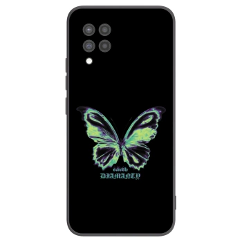 Picasee Samsung Galaxy A42 A426B Hülle - Schwarzes Silikon - Diamanty Blue