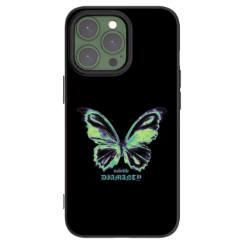 Picasee Apple iPhone 13 Pro Hülle - Schwarzes Silikon - Diamanty Blue