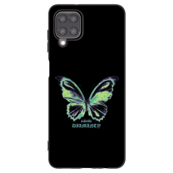 Picasee Samsung Galaxy M12 M127F Hülle - Schwarzes Silikon - Diamanty Blue